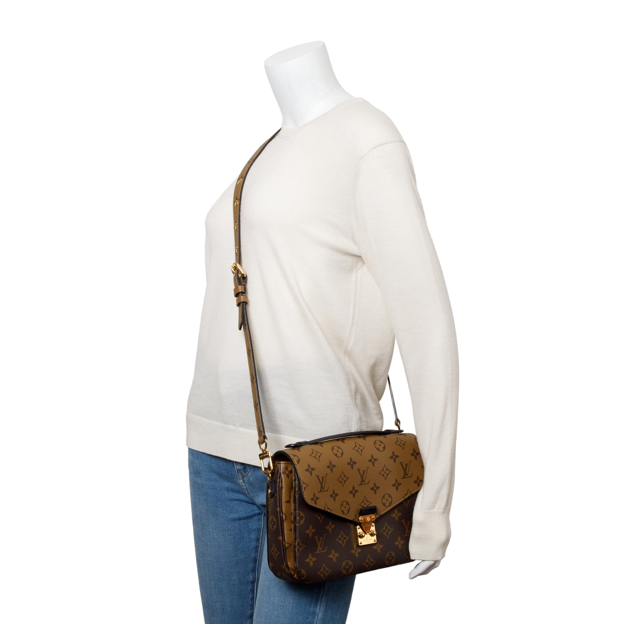 Louis Vuitton Monogram Reverse Pochette Metis w/ Strap & Box