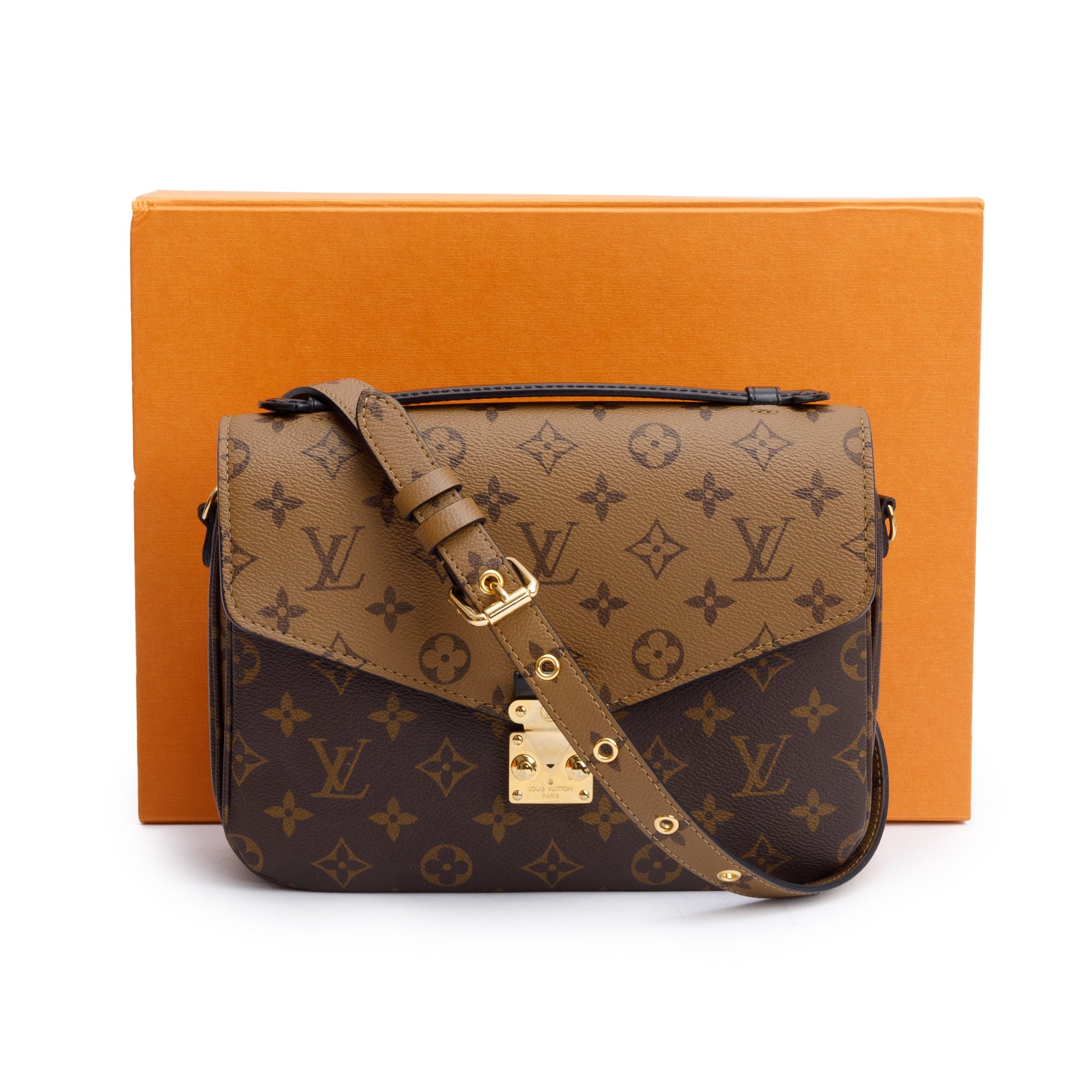 Louis Vuitton Monogram Reverse Pochette Metis w/ Strap & Box