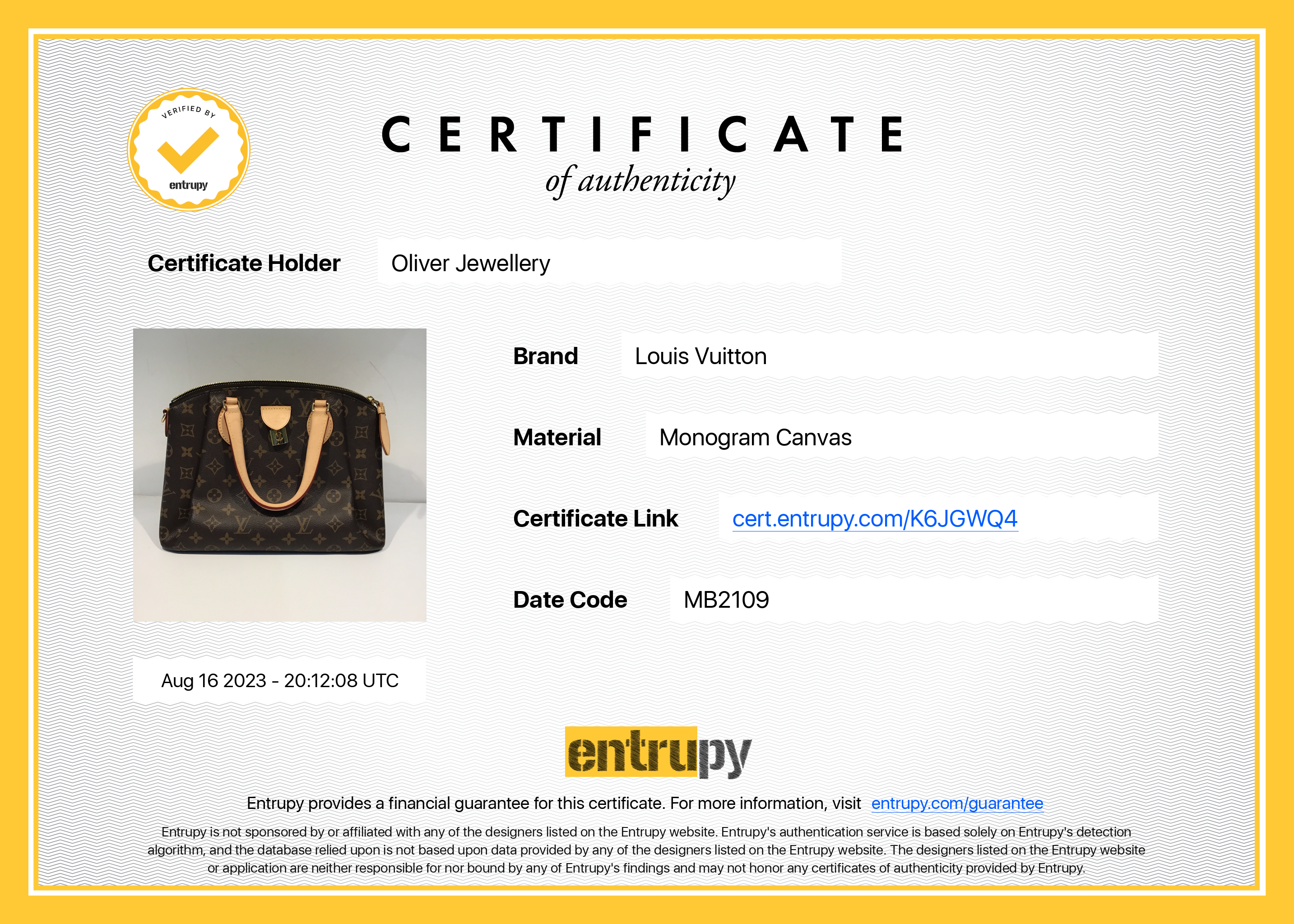 Louis Vuitton Monogram Rivoli PM w/ Strap, Box & Receipt