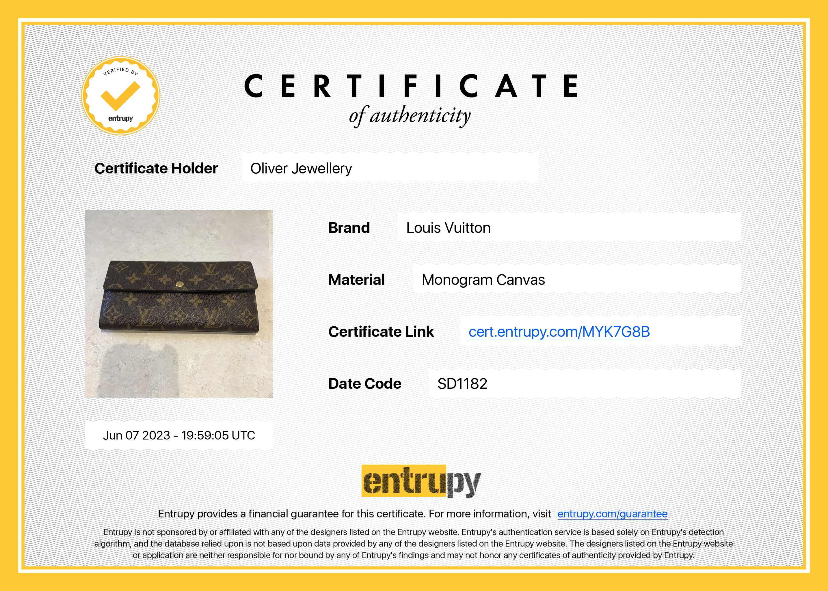 Louis Vuitton Monogram Sarah Wallet w/ Box