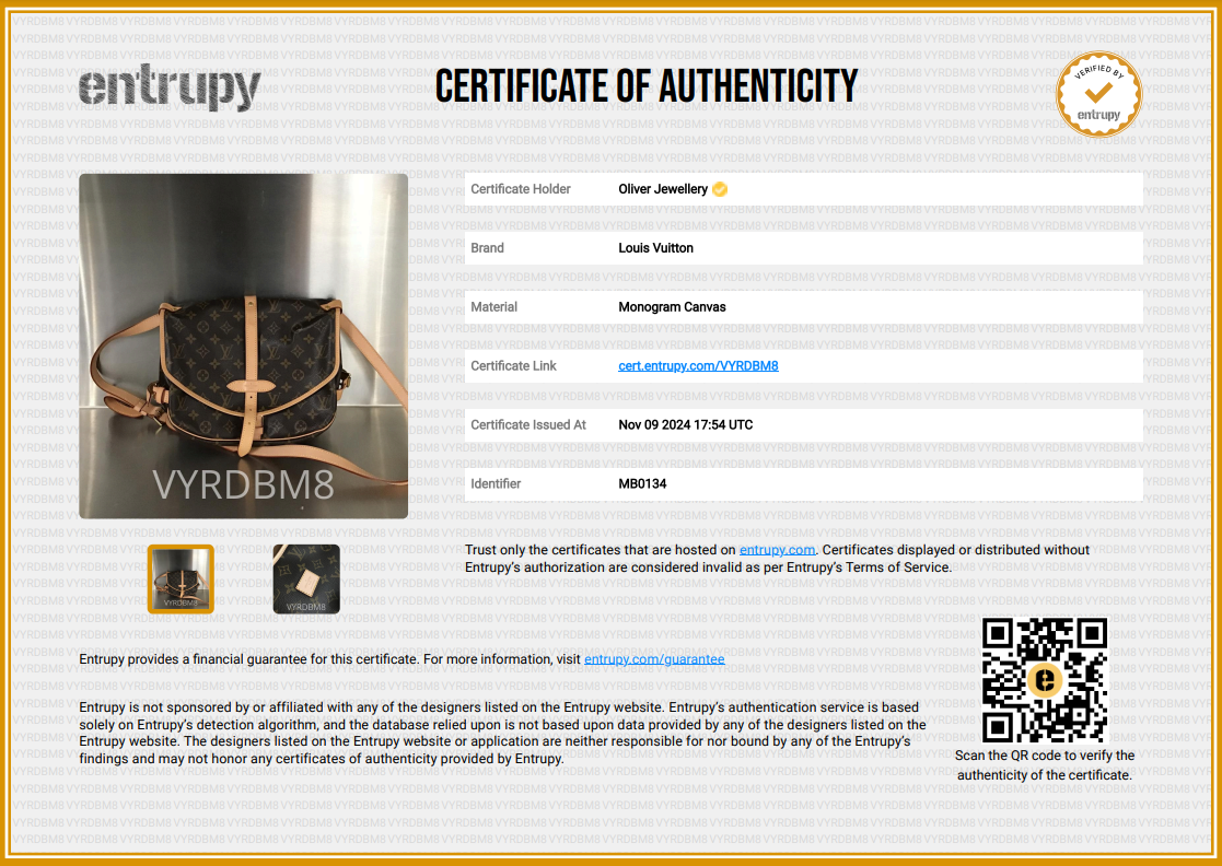 Louis Vuitton Monogram Saumur MM Crossbody Bag w/ Box & Receipt