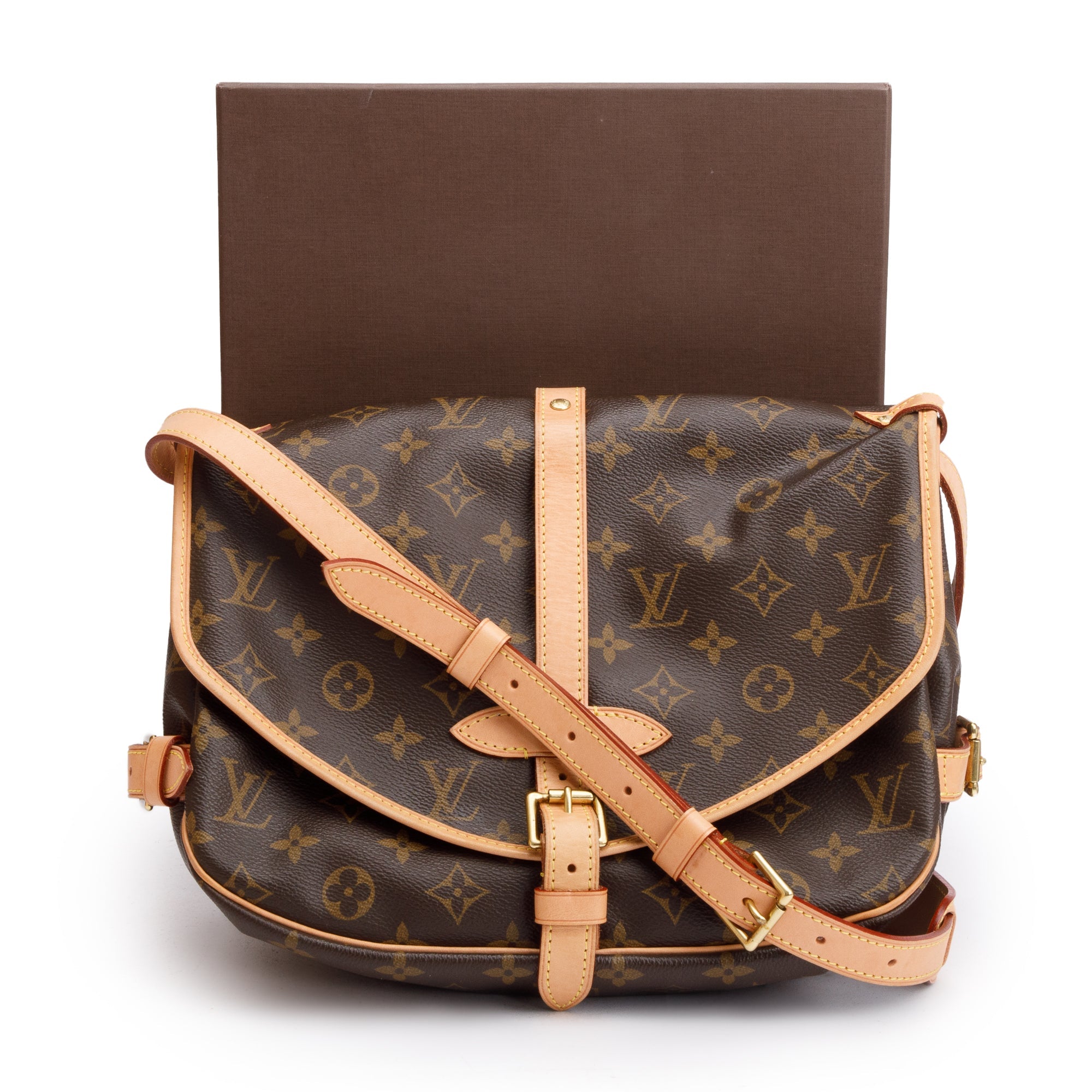 Louis Vuitton Monogram Saumur MM Crossbody Bag w/ Box & Receipt