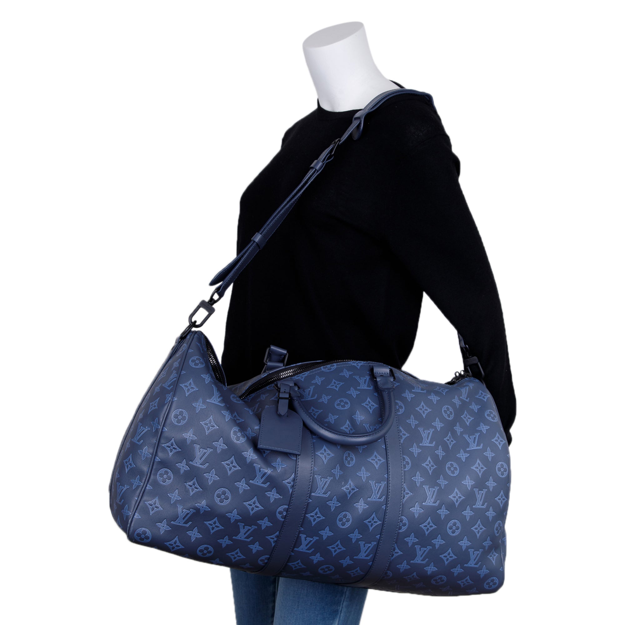 Louis Vuitton Monogram Shadow Leather Keepall Bandouliere 50
