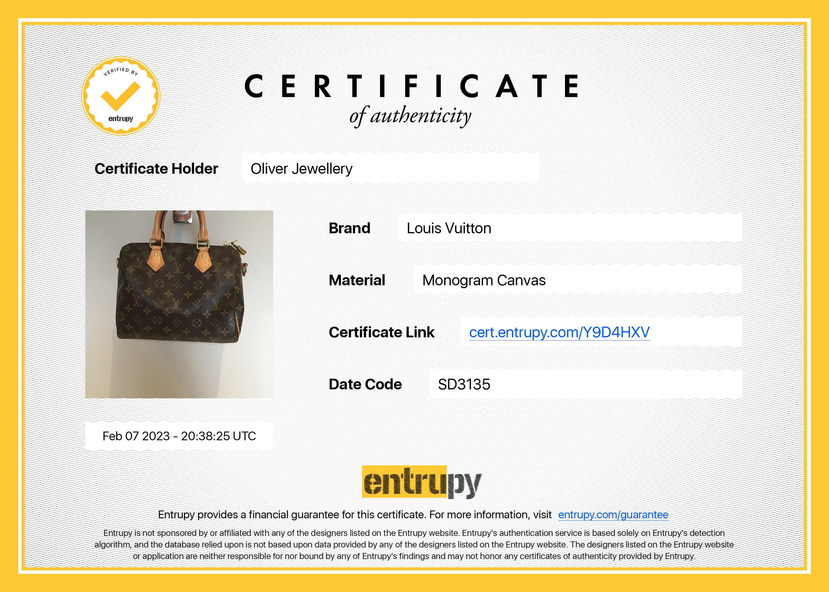 Louis Vuitton Monogram Speedy Bandouliere 25 w/ Box
