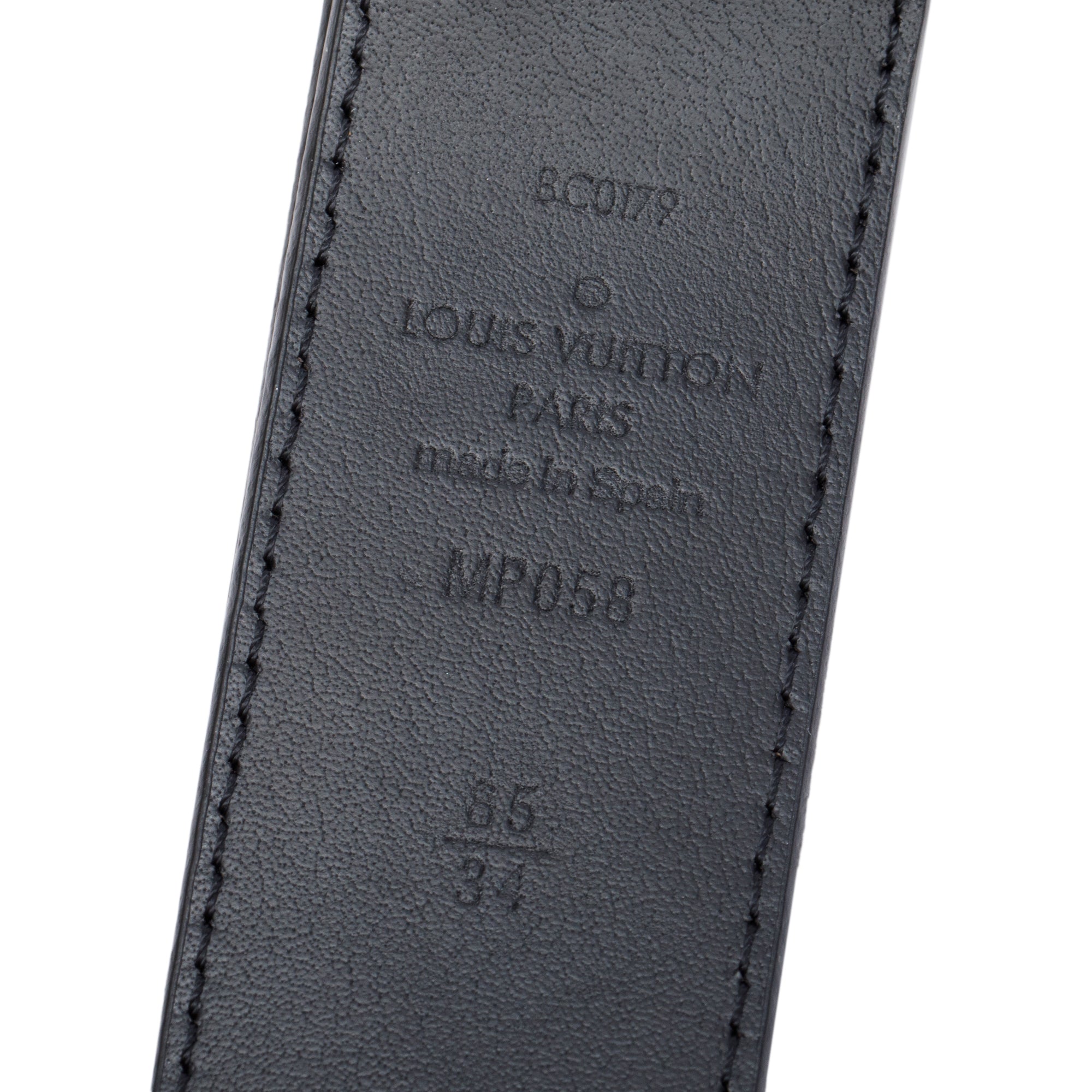 Louis Vuitton Monogram Taurillon Leather Signature Chain 35 MM Belt, Size 85 34 w/ Box