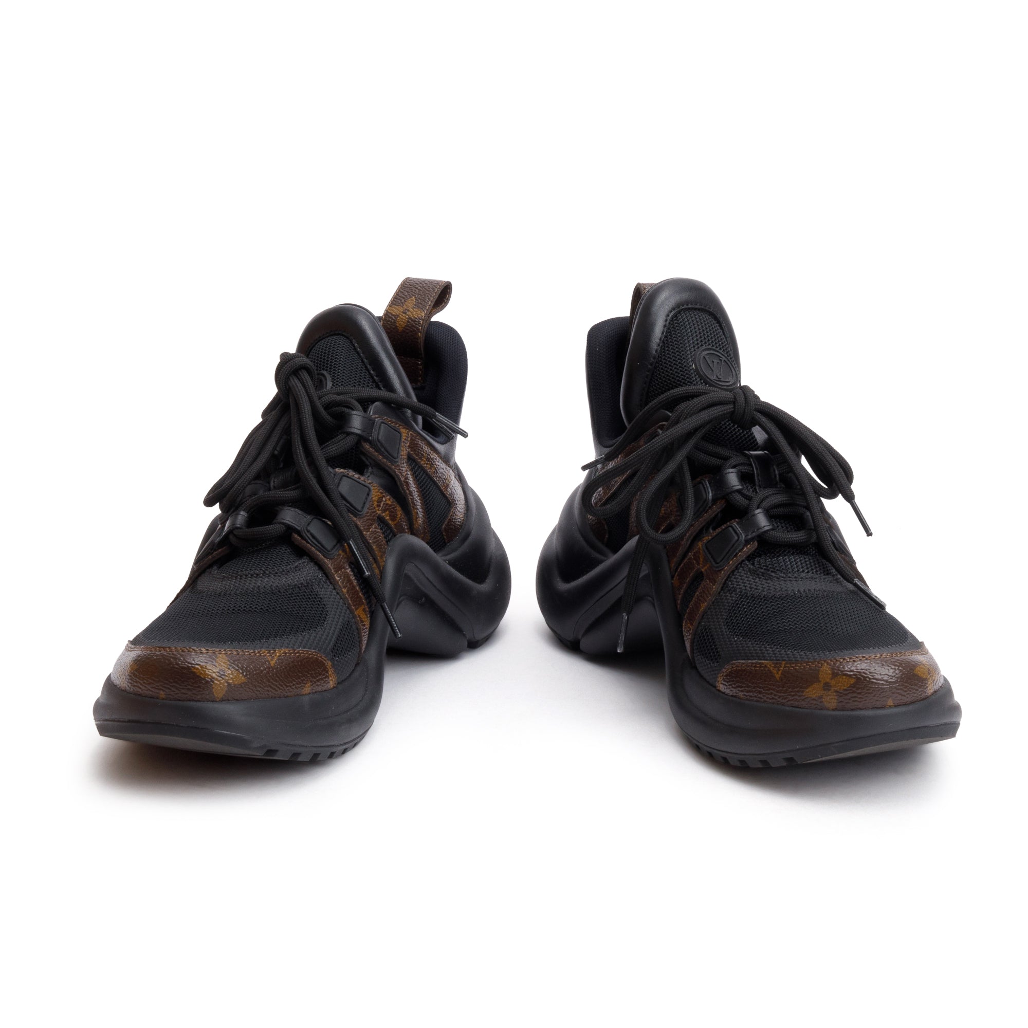 Louis Vuitton Monogram Trim Black LV Archlight Sneakers, Size 37.5 w/ Box