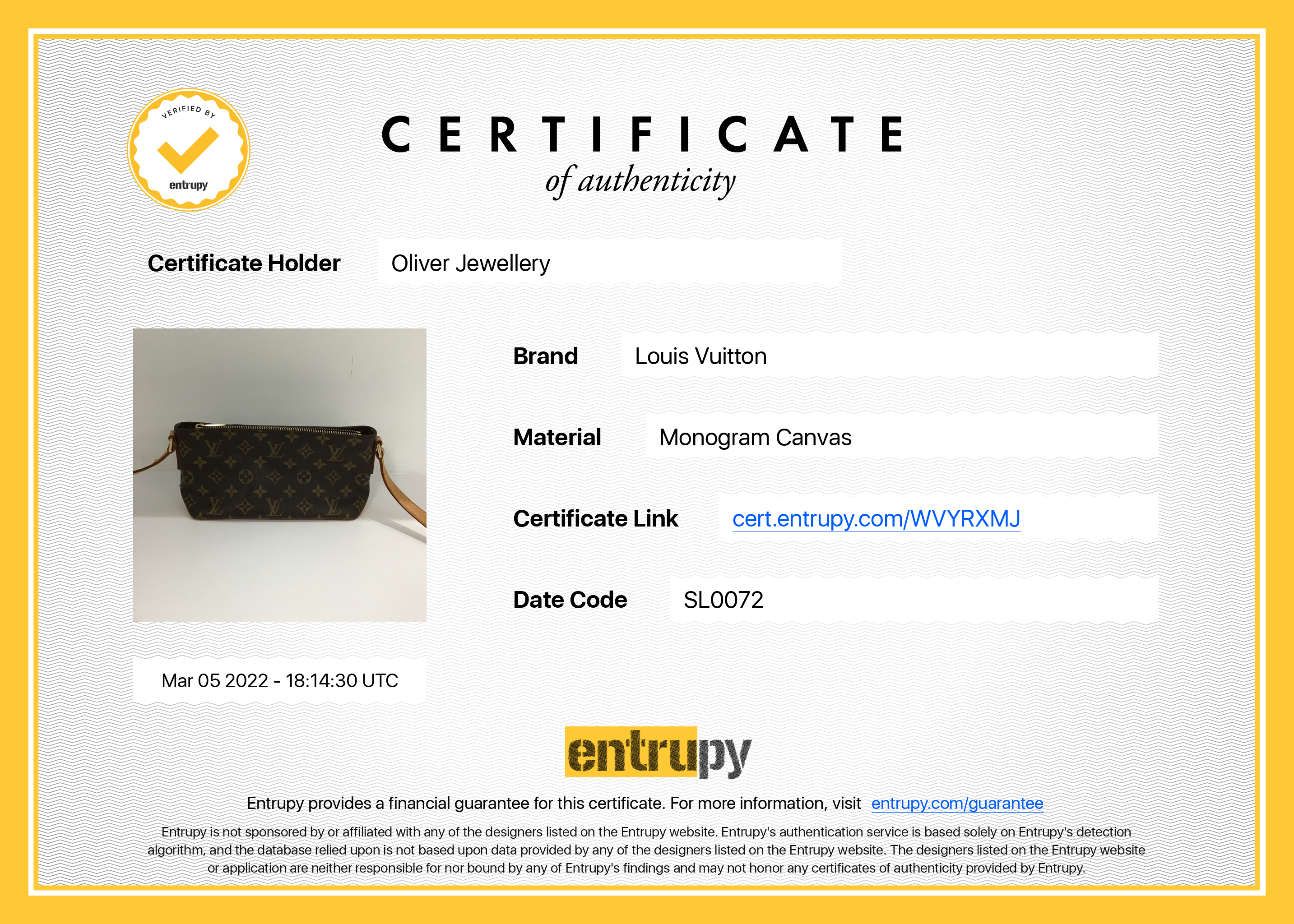 Louis Vuitton Monogram Trotteur Bag