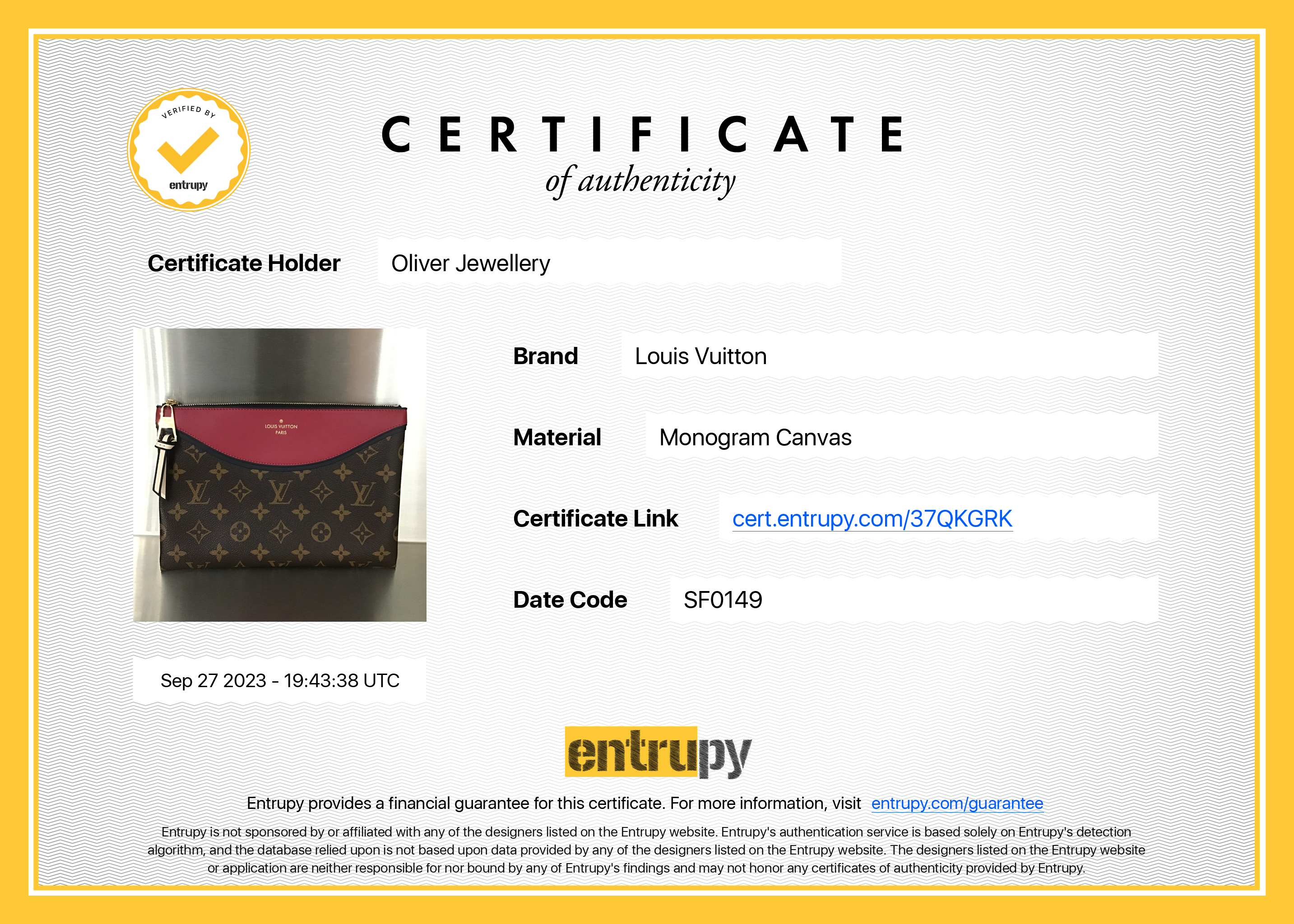 Louis Vuitton Monogram Tuileries Pochette w/ Box