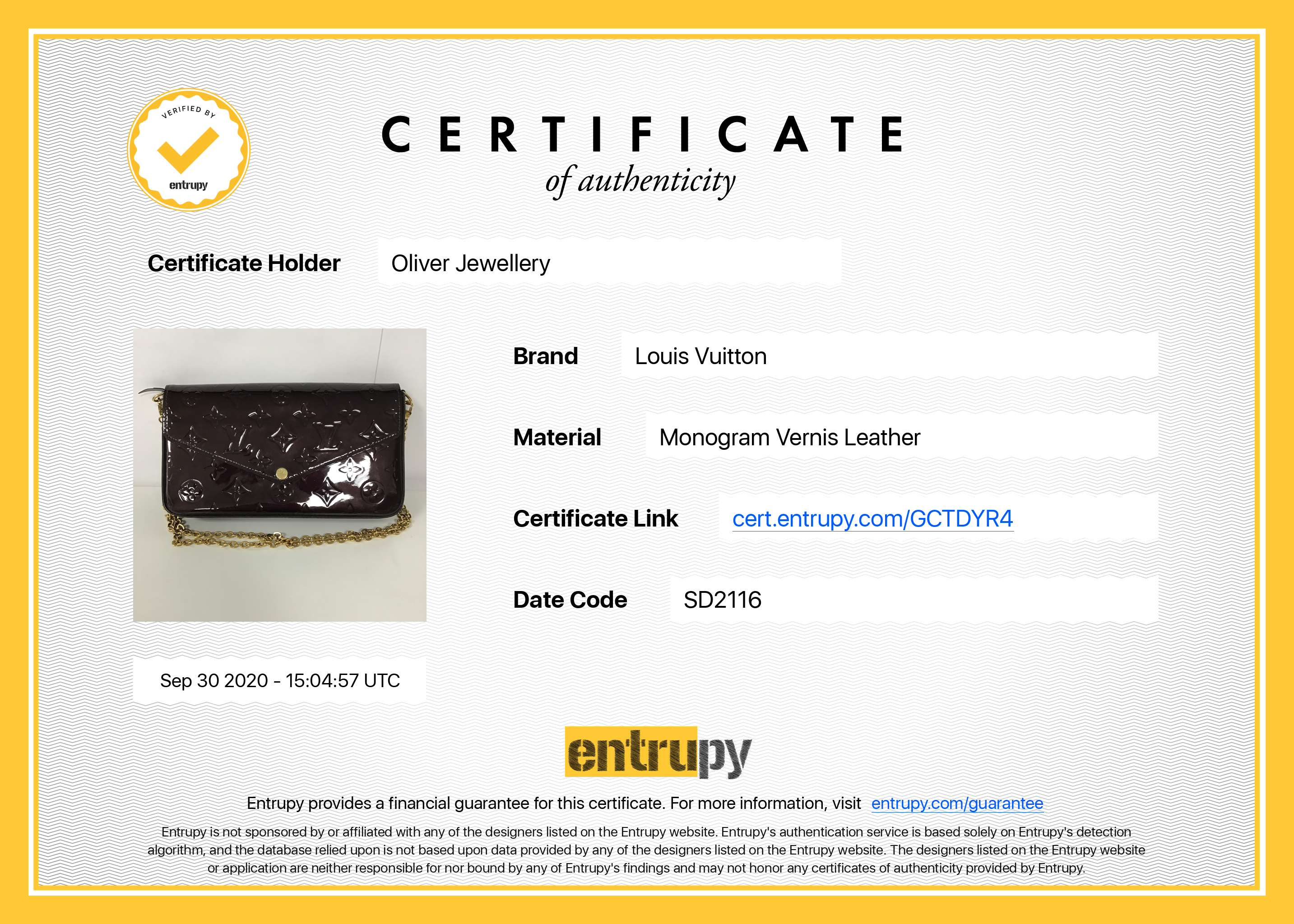 Louis Vuitton Monogram Vernis Felicie Pochette