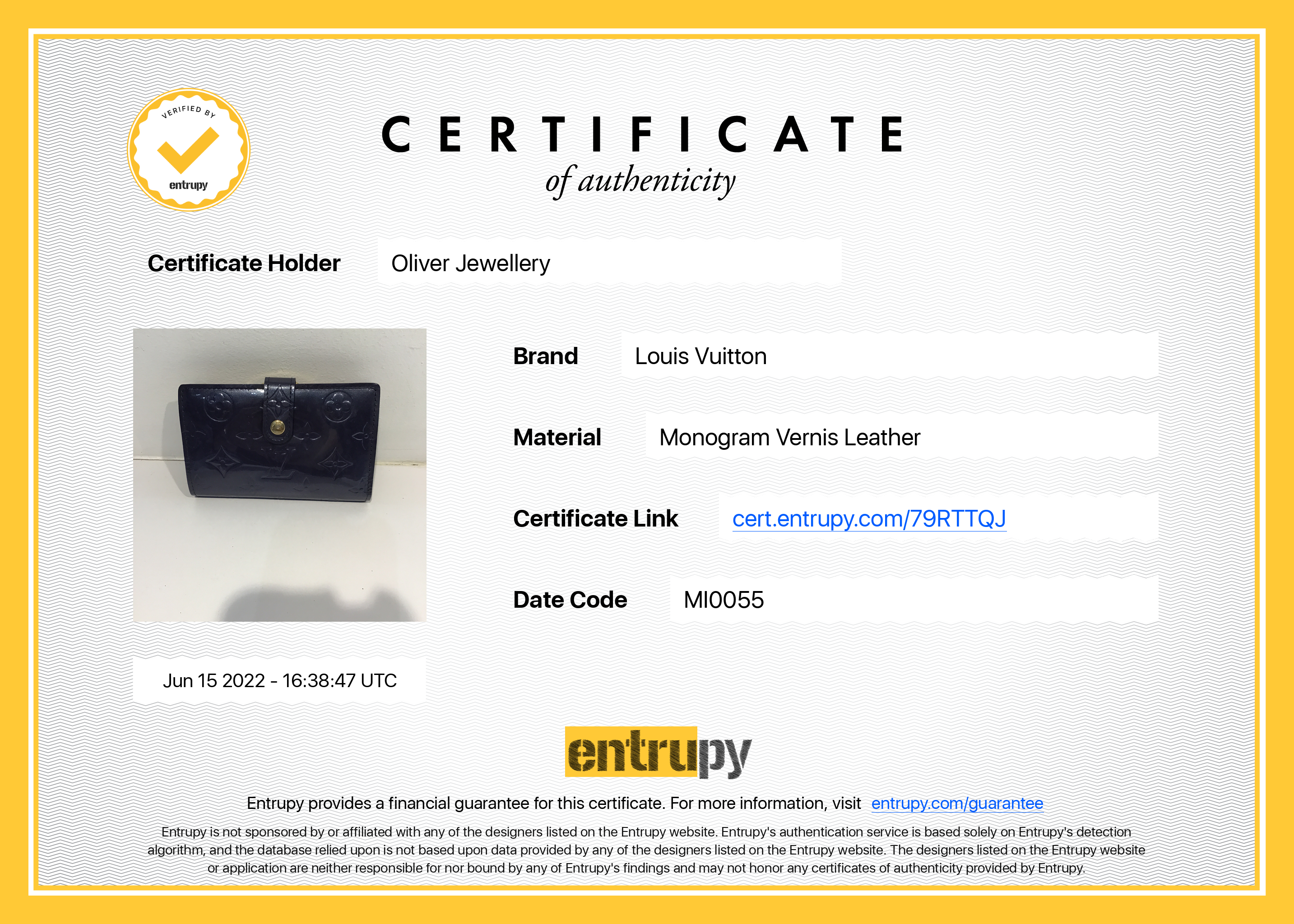 Louis Vuitton Monogram Vernis French Purse Wallet