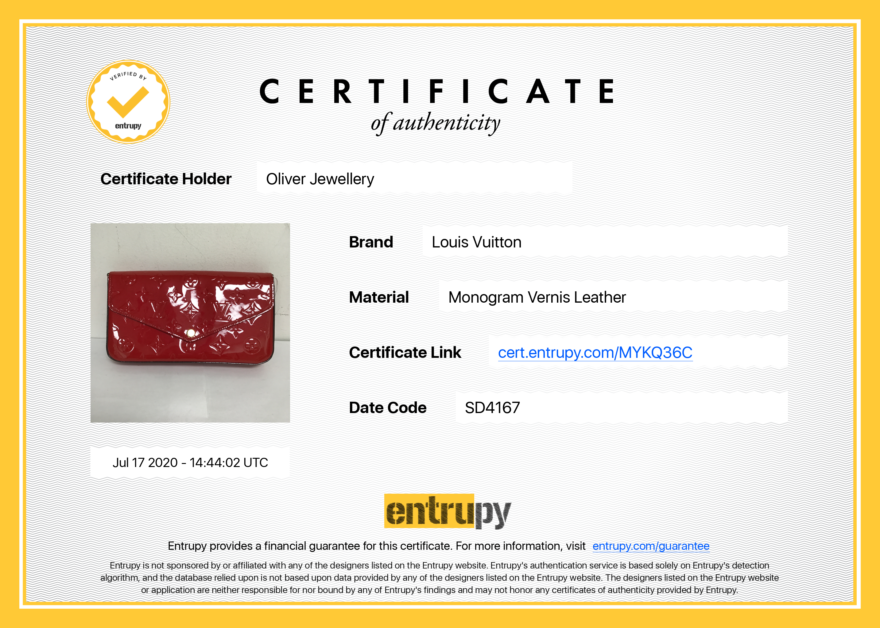 Louis Vuitton Monogram Vernis Pochette Félicie