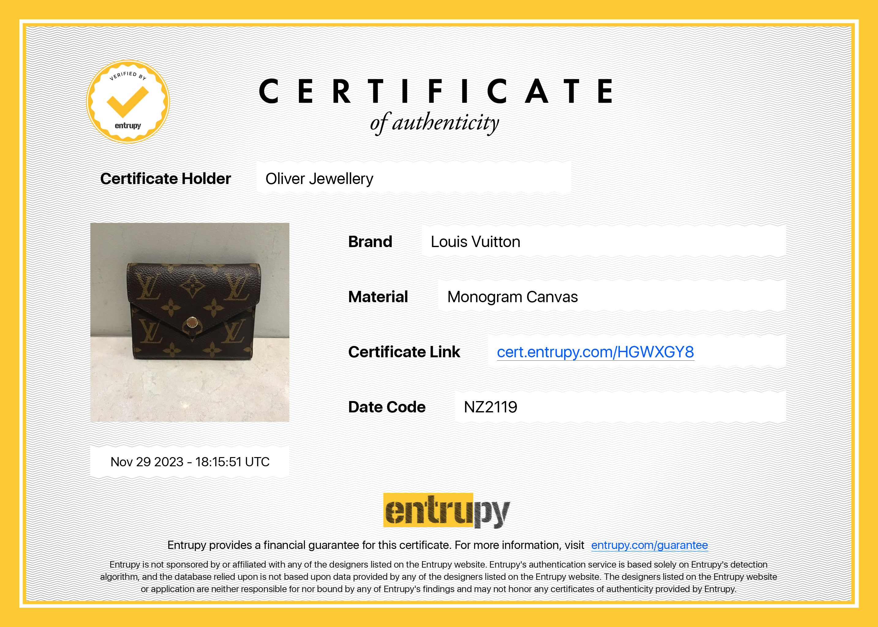 Louis Vuitton Monogram Victorine Wallet