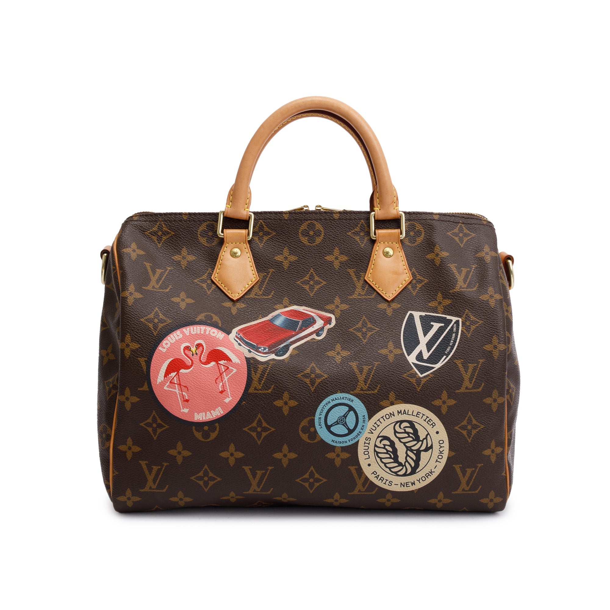 Louis Vuitton Monogram World Tour Speedy Bandouliere 30 w/ Strap