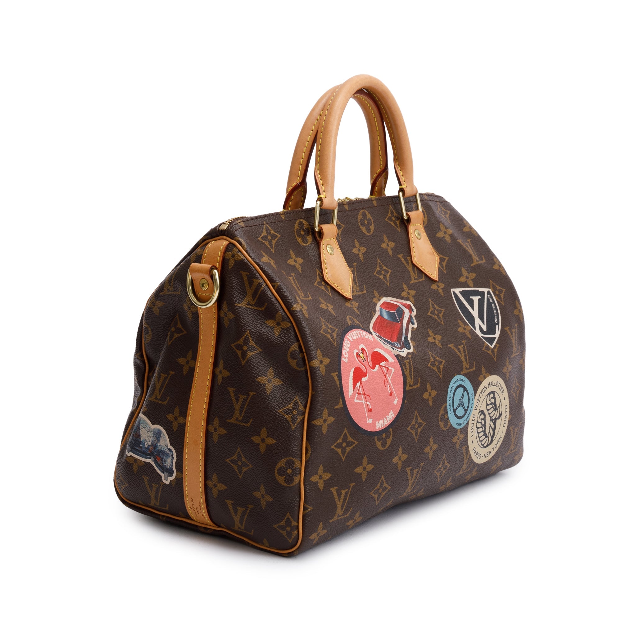 Louis Vuitton Monogram World Tour Speedy Bandouliere 30 w/ Strap