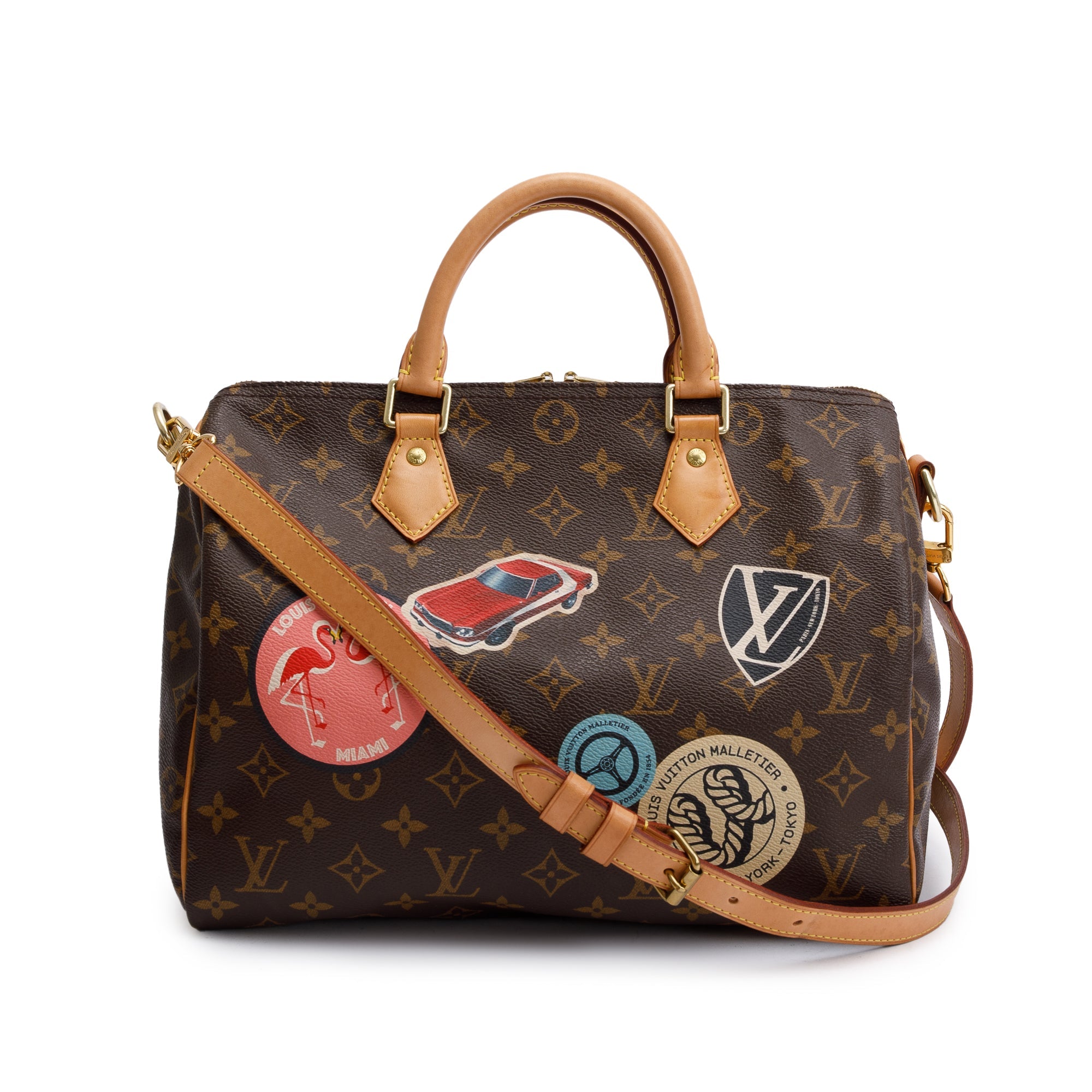 Louis Vuitton Monogram World Tour Speedy Bandouliere 30 w/ Strap