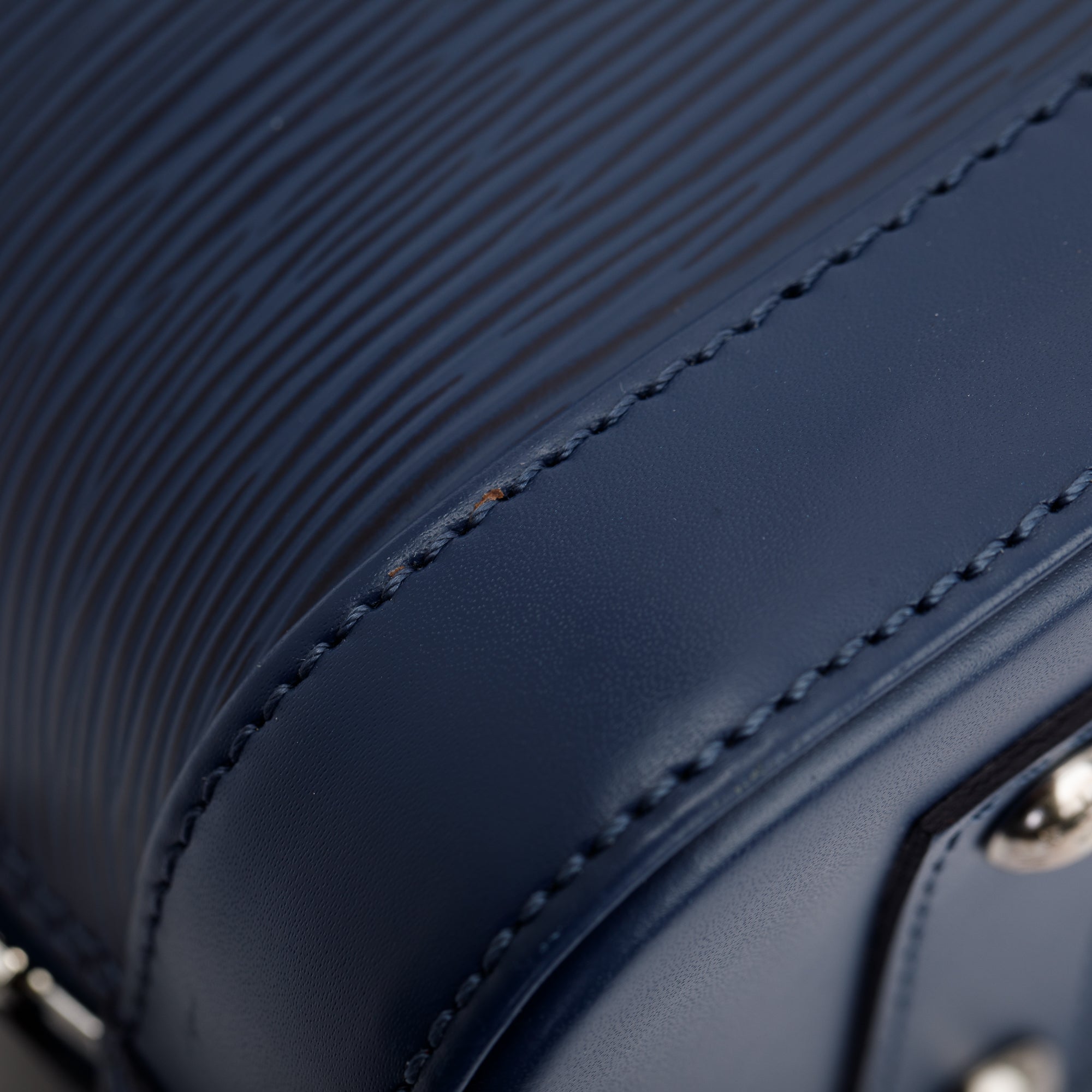 Louis Vuitton Navy Epi Leather Alma BB w/ Strap