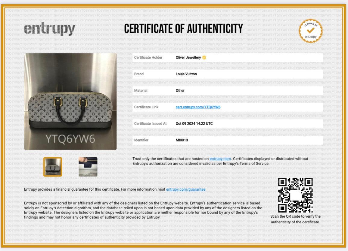 Louis Vuitton Navy Mini Lin Alma Long