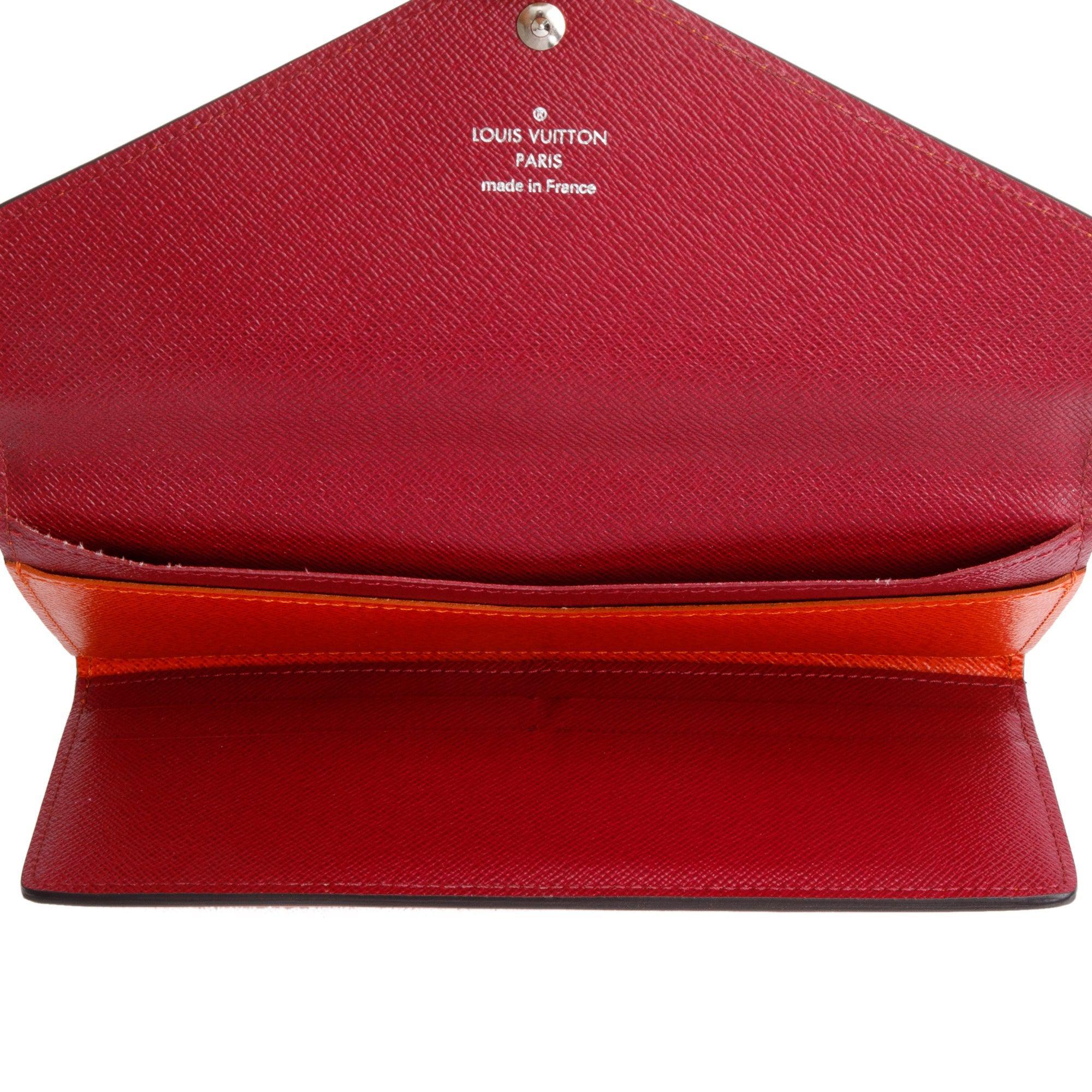 Louis Vuitton Orange Epi Leather Josephine Wallet w/ Insert