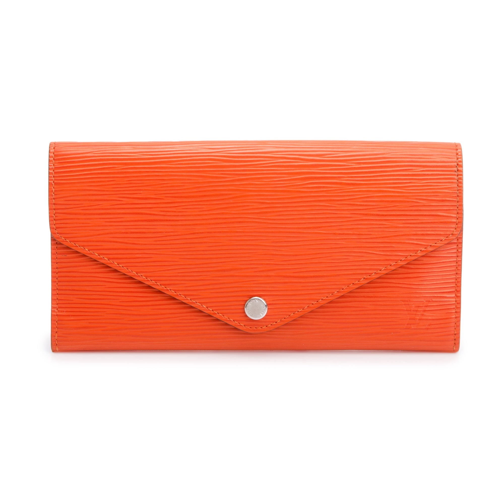 Louis Vuitton Orange Epi Leather Josephine Wallet w/ Insert