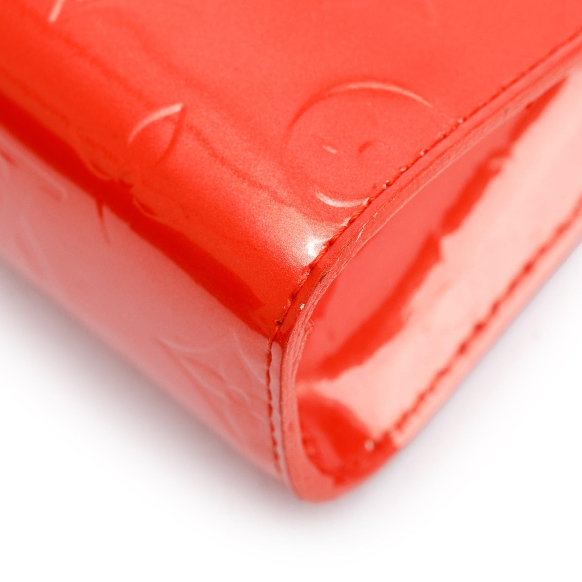 Louis Vuitton Orange Monogram Vernis Leather Trousse Cosmetic Pouch