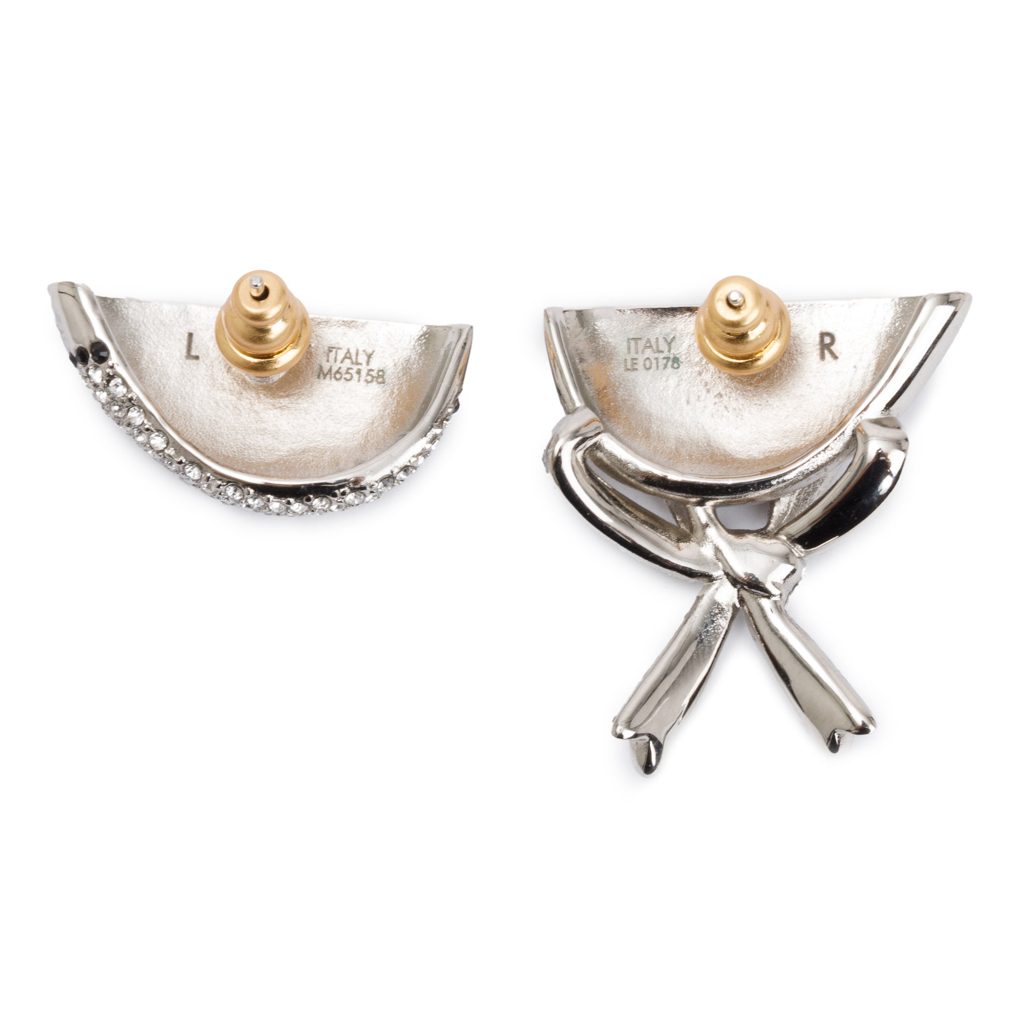 Louis Vuitton Palladium-Plated Crystal Bionic Earrings Node w/ Box