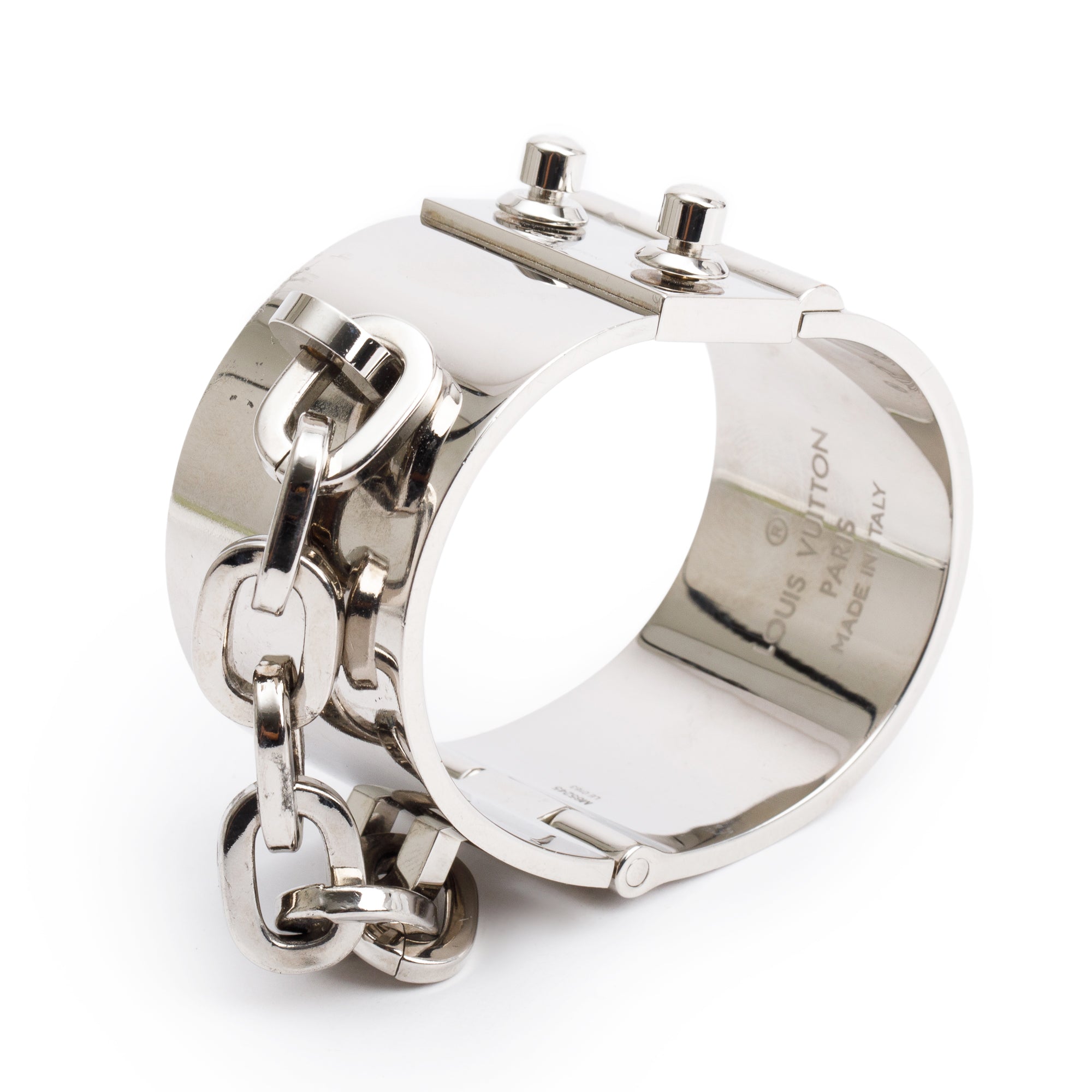 Louis Vuitton Palladium Plated Lock Me Manchette Bracelet