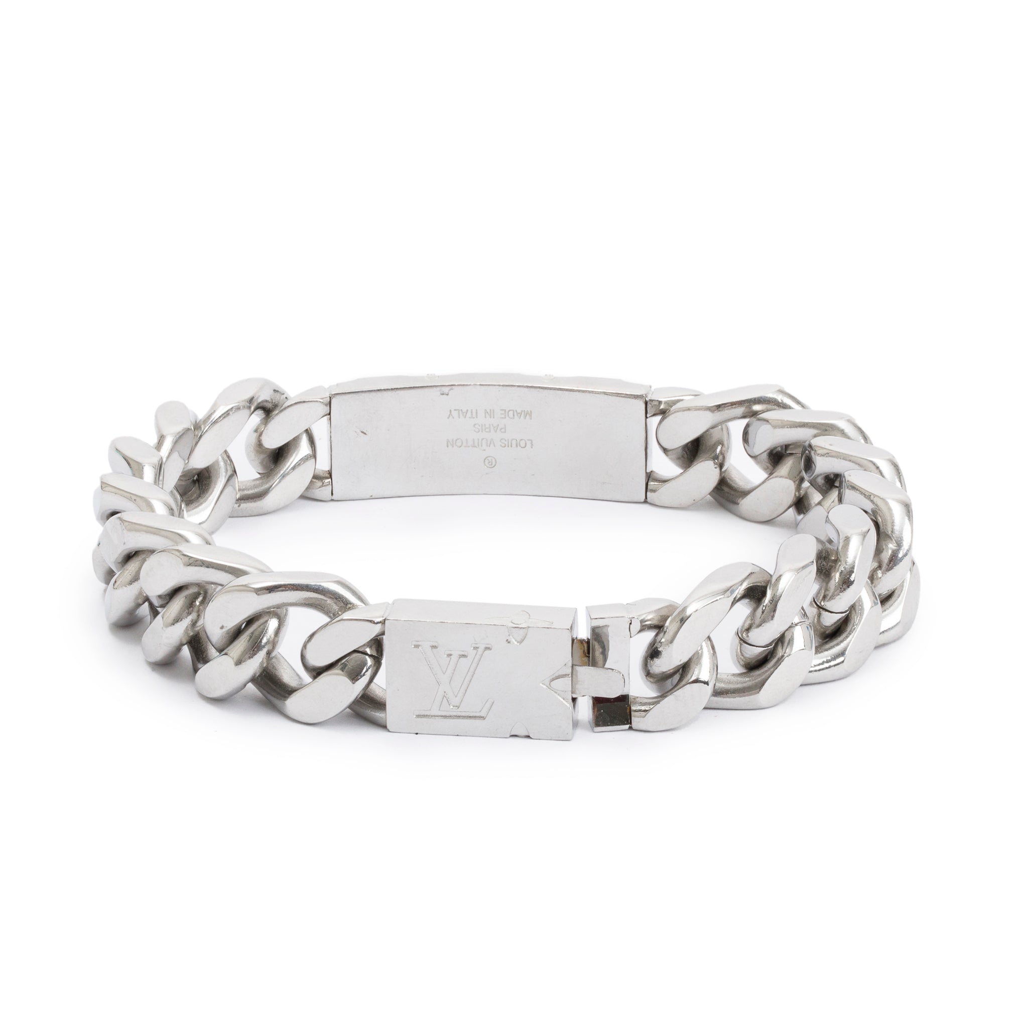 Louis Vuitton Palladium Plated Metal Monogram Chain Bracelet