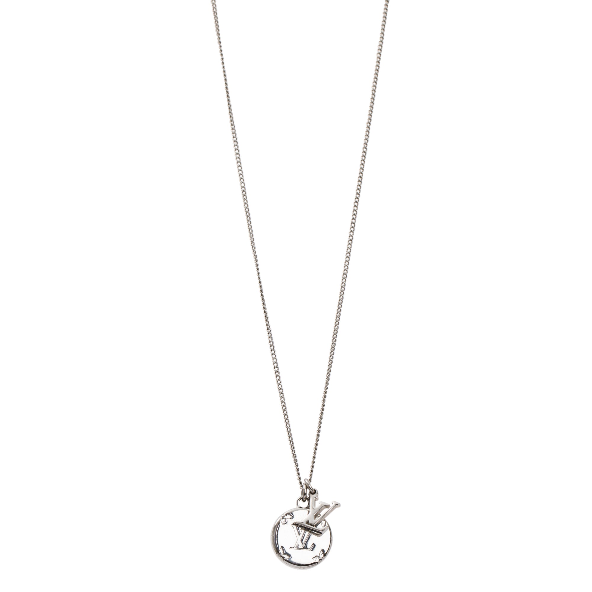 Louis Vuitton Palladium-Plated Monogram Charms Pendant Necklace