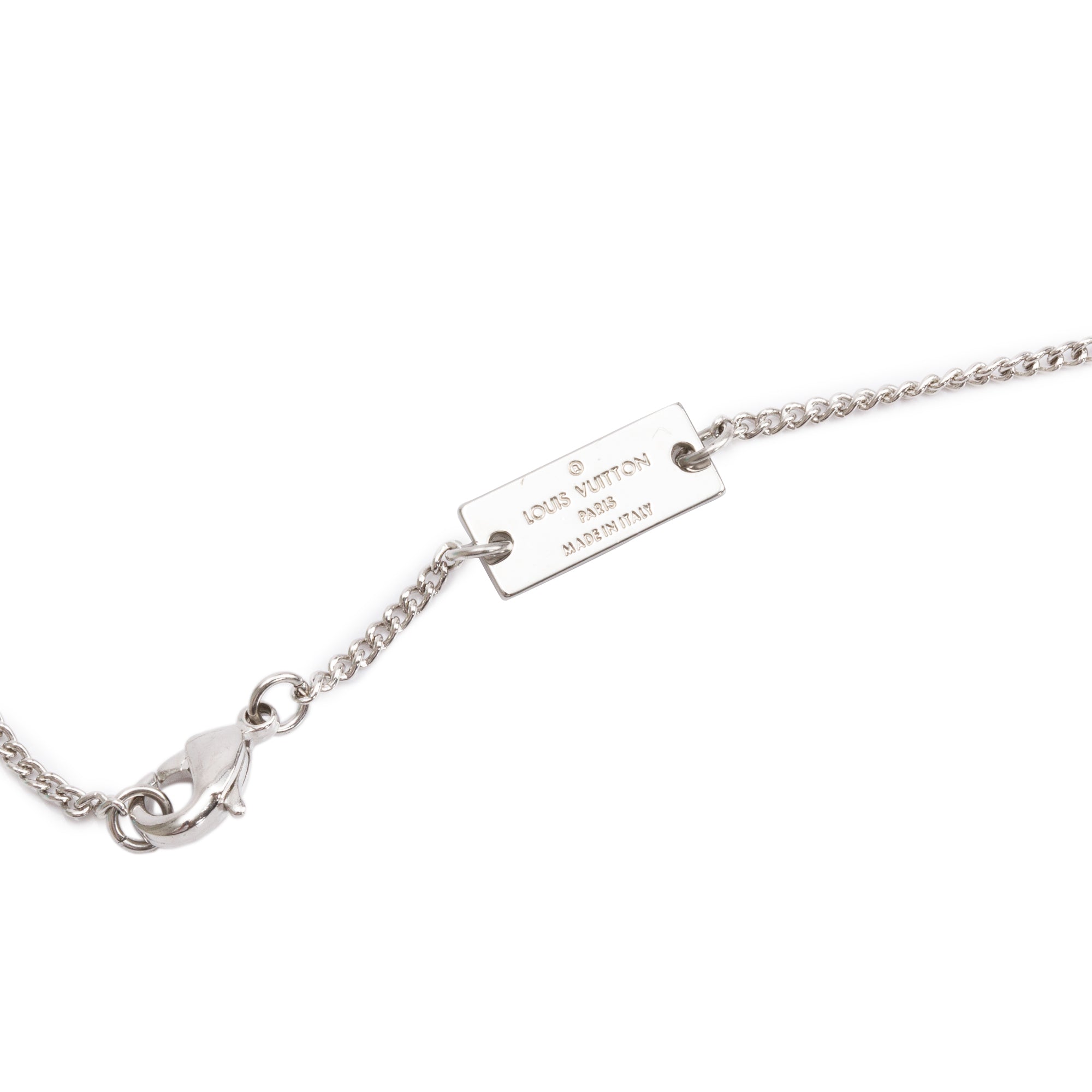 Louis Vuitton Palladium-Plated Monogram Charms Pendant Necklace w/ Box