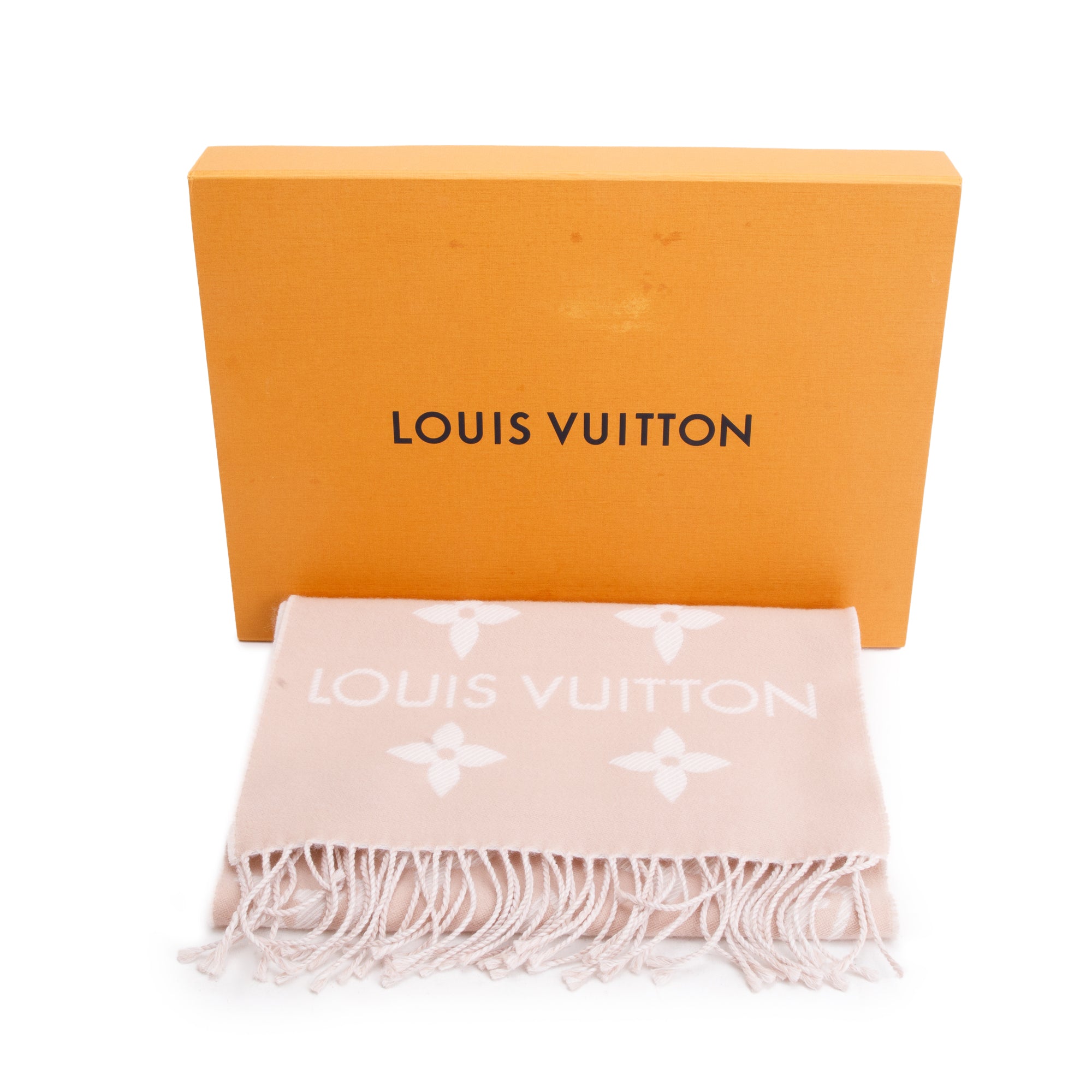 Louis Vuitton Pink LV Essential Monogram Wool Shine Scarf w/ Box