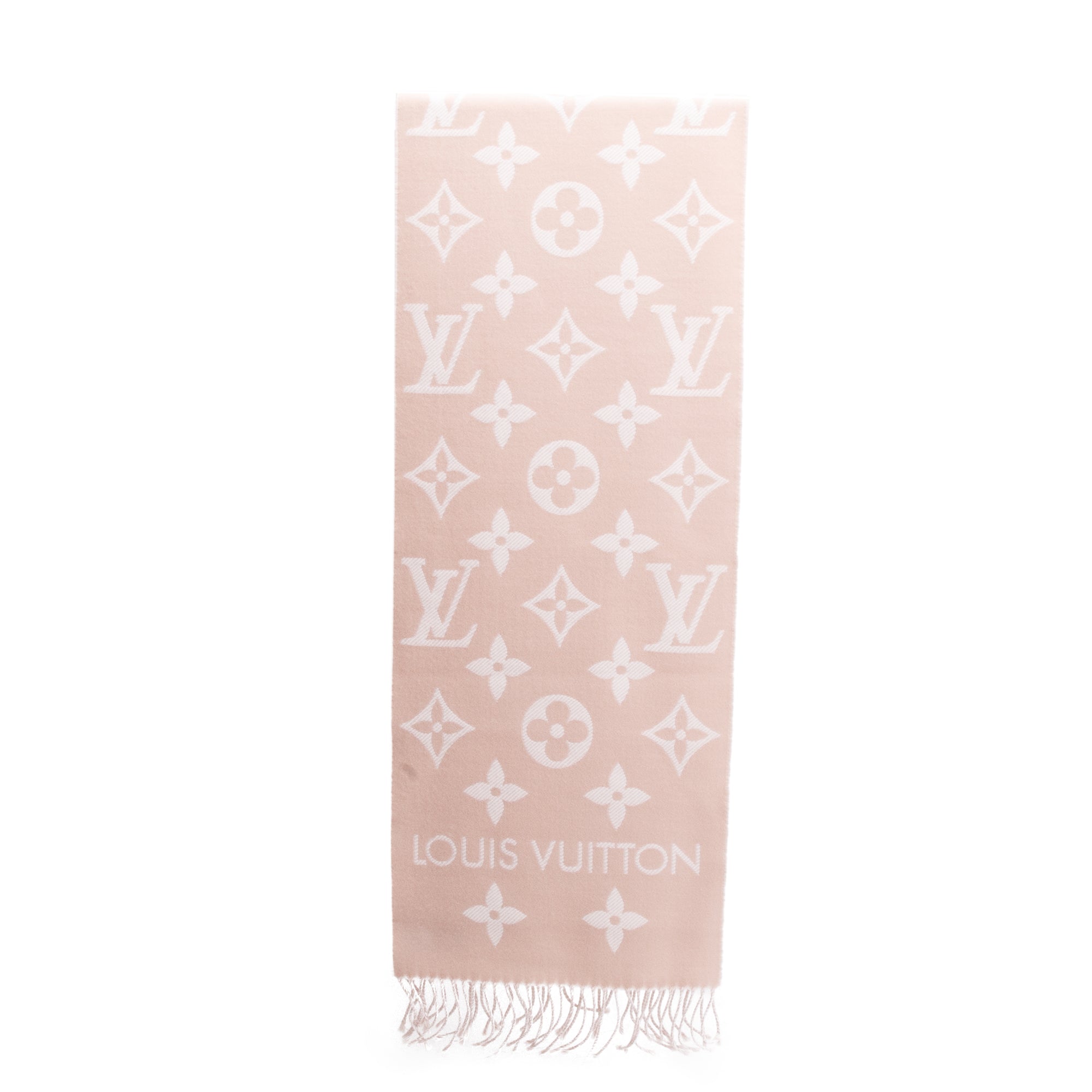 Louis Vuitton Pink LV Essential Monogram Wool Shine Scarf w/ Box