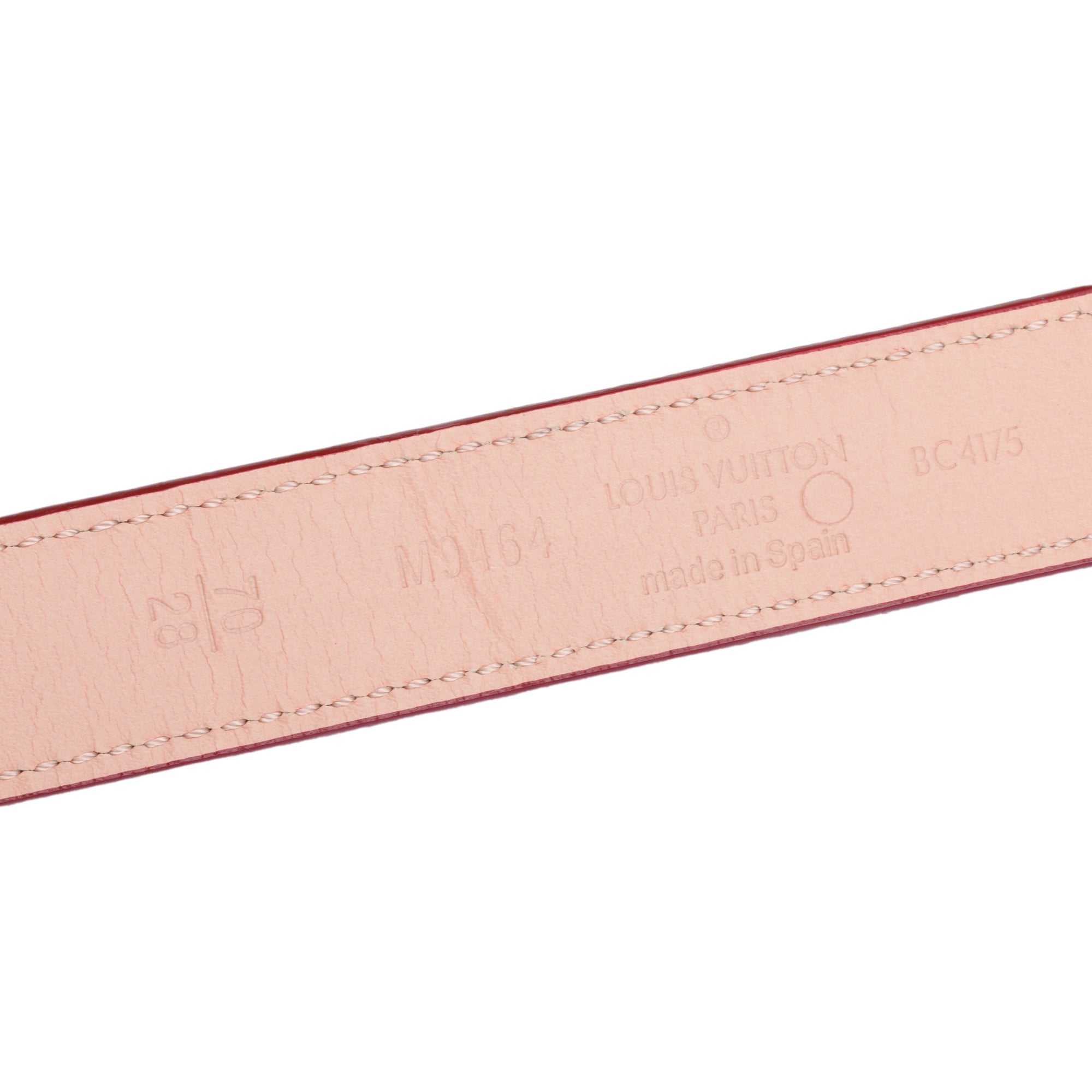 Louis Vuitton Pink & Maroon Taurillon Leather LV Initials 20 MM Reversible Belt 70 28 w/ Box