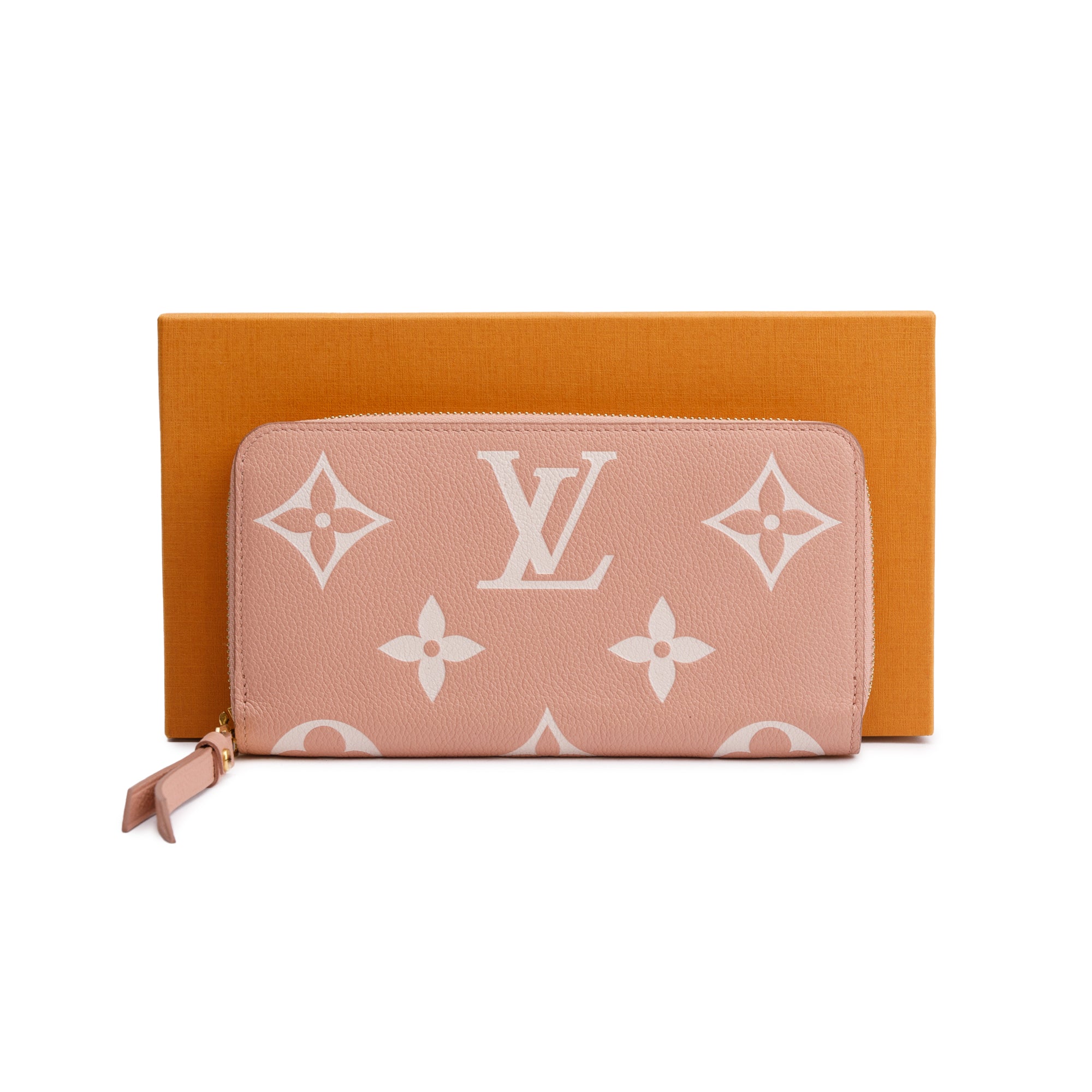 Louis Vuitton Pink Monogram Giant Bicolor Empreint Leather Zippy Wallet w/ Box