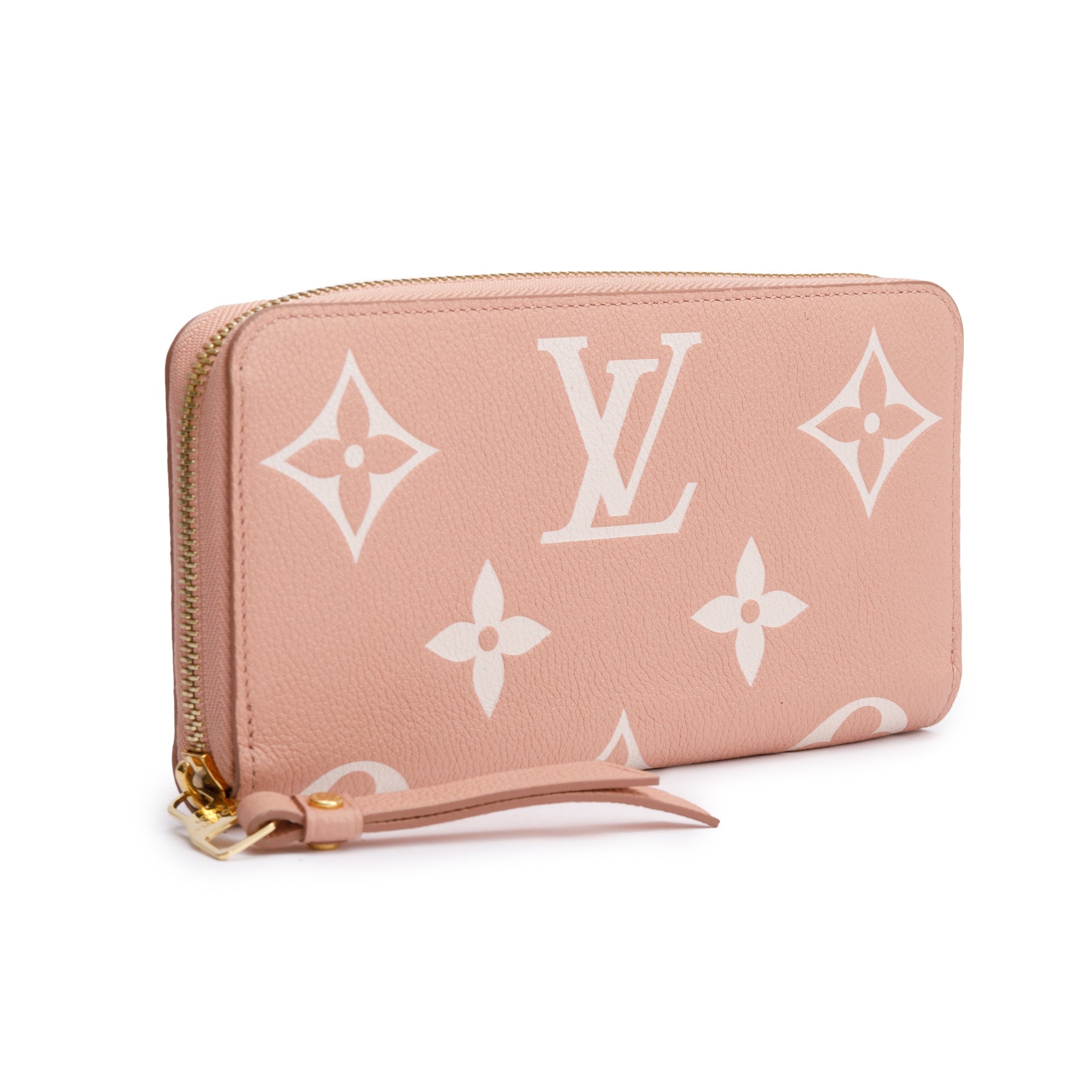 Louis Vuitton Pink Monogram Giant Bicolor Empreint Leather Zippy Wallet w/ Box