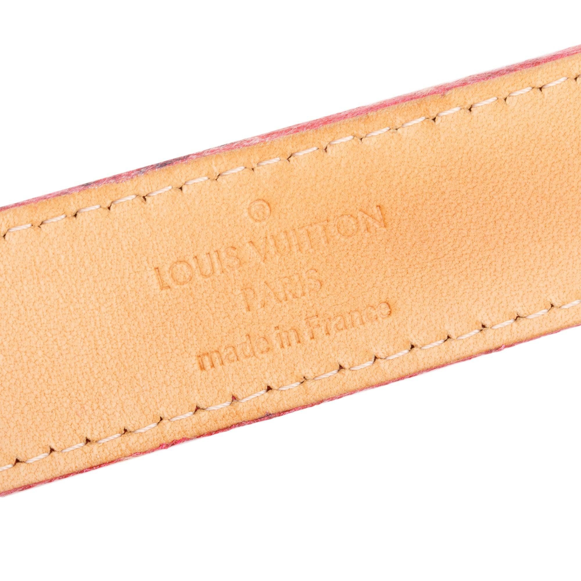 Louis Vuitton Pink Monogram Vernis Leather Ceinture 25MM Belt 90 36