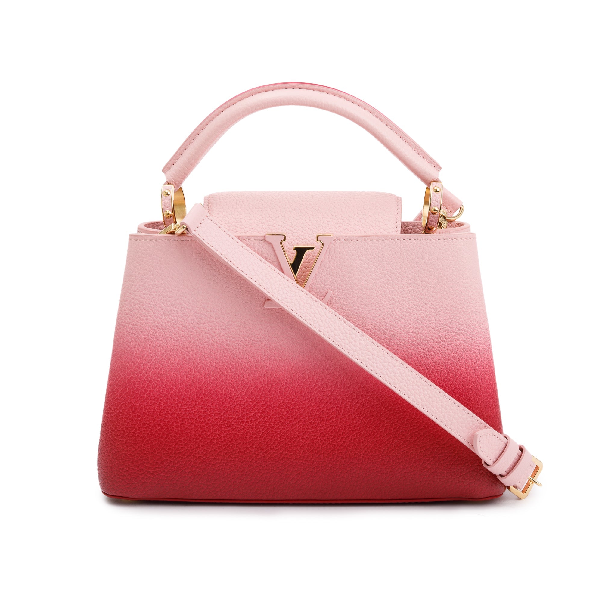 Louis Vuitton Pink Ombre Calfskin Leather Capucines BB w/ Strap