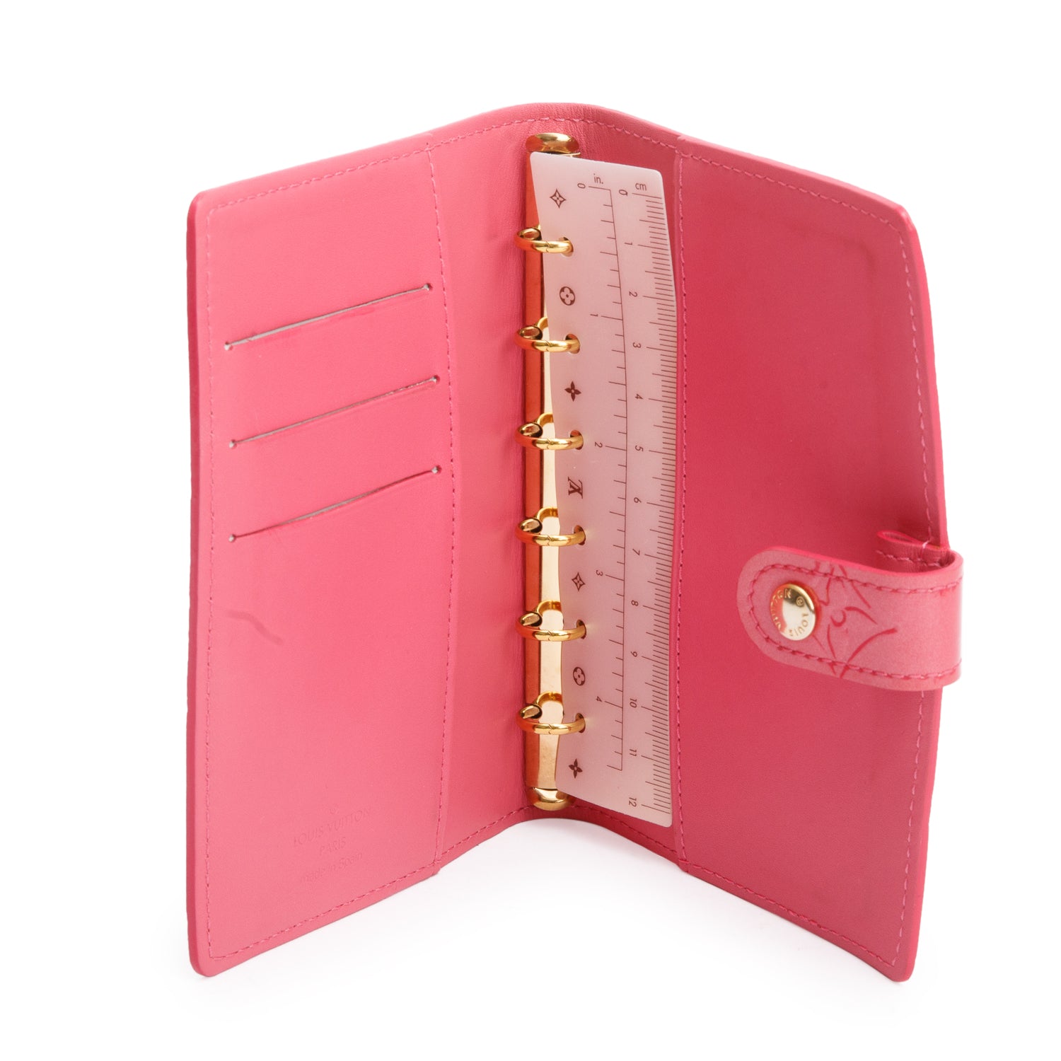 Louis Vuitton Pink Vernis Monogram Empreinte Small Ring Agenda Cover