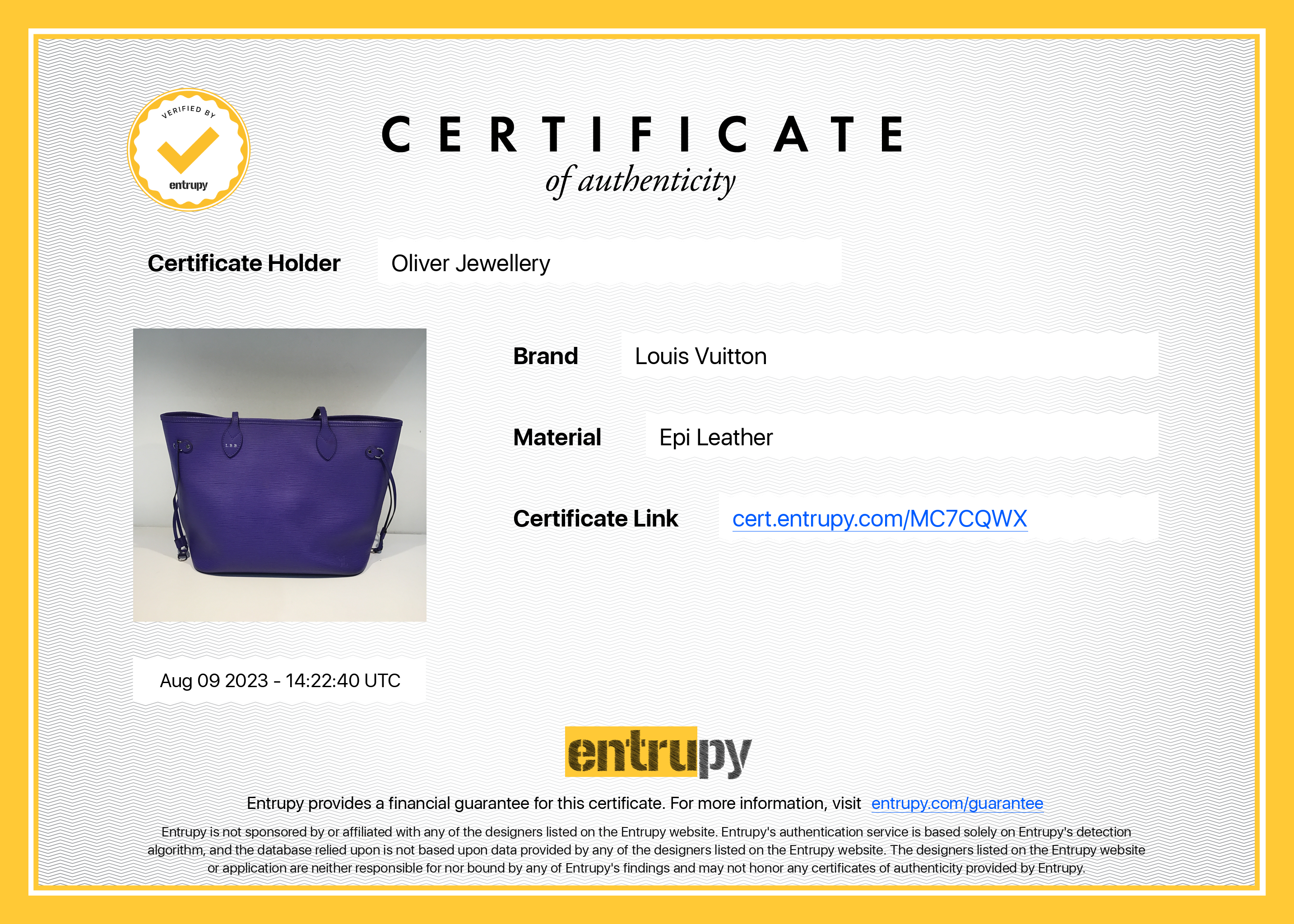 Louis Vuitton Purple Epi Leather Neverfull MM