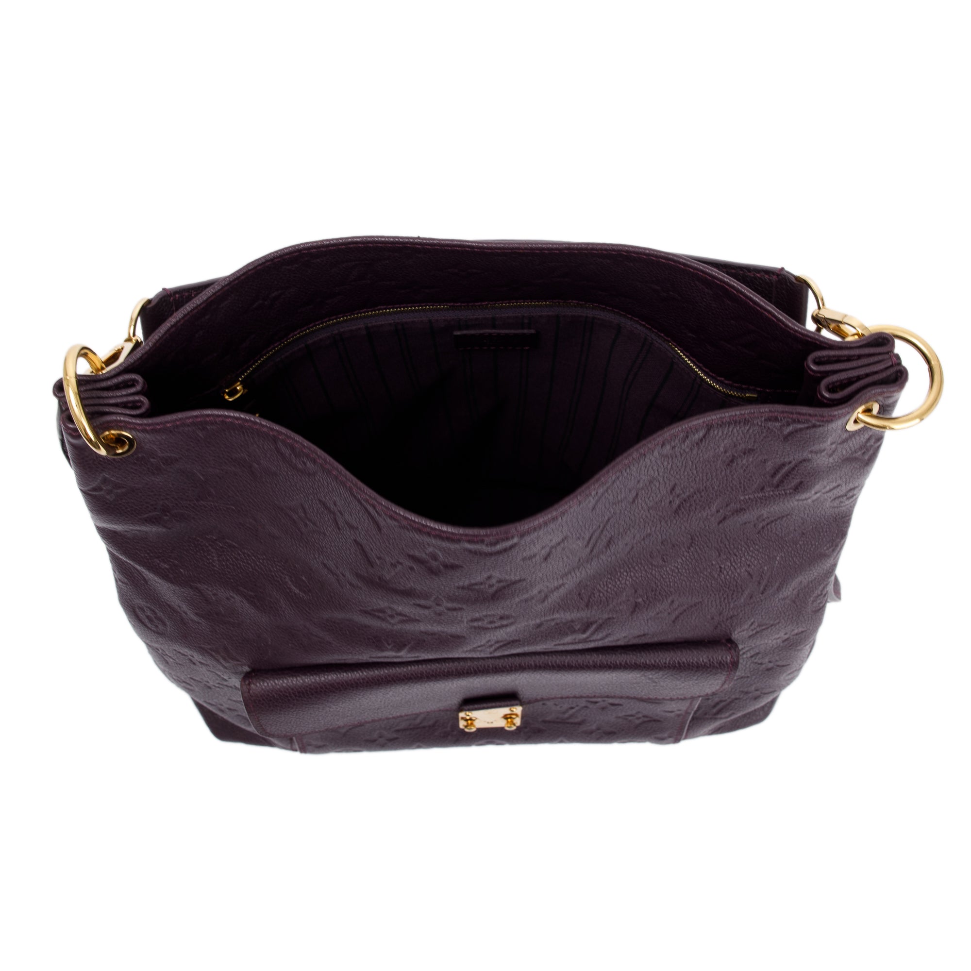 Louis Vuitton Purple Monogram Empreinte Leather Metis Hobo w/ Strap & Box