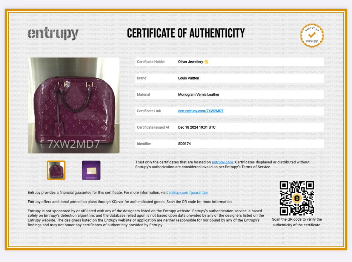 Louis Vuitton Purple Monogram Vernis Alma GM w/ Box