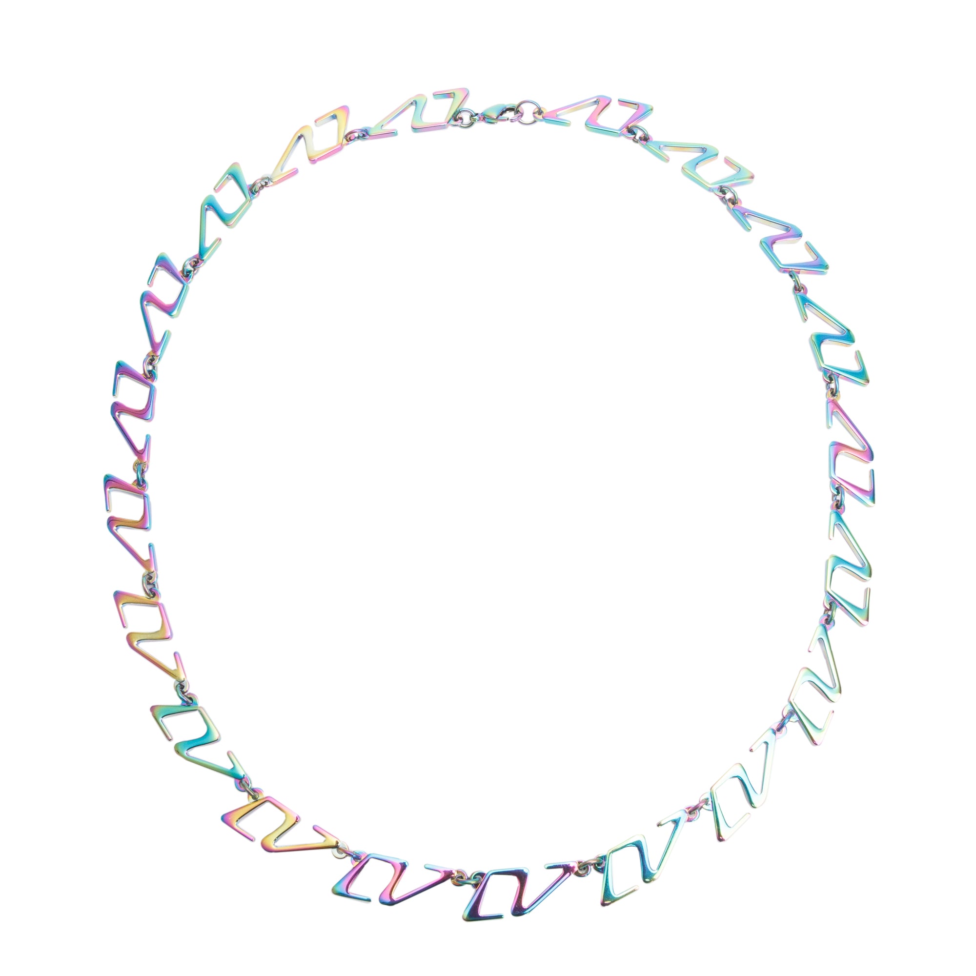 Louis Vuitton Rainbow Metal Chain Necklace w/ Box