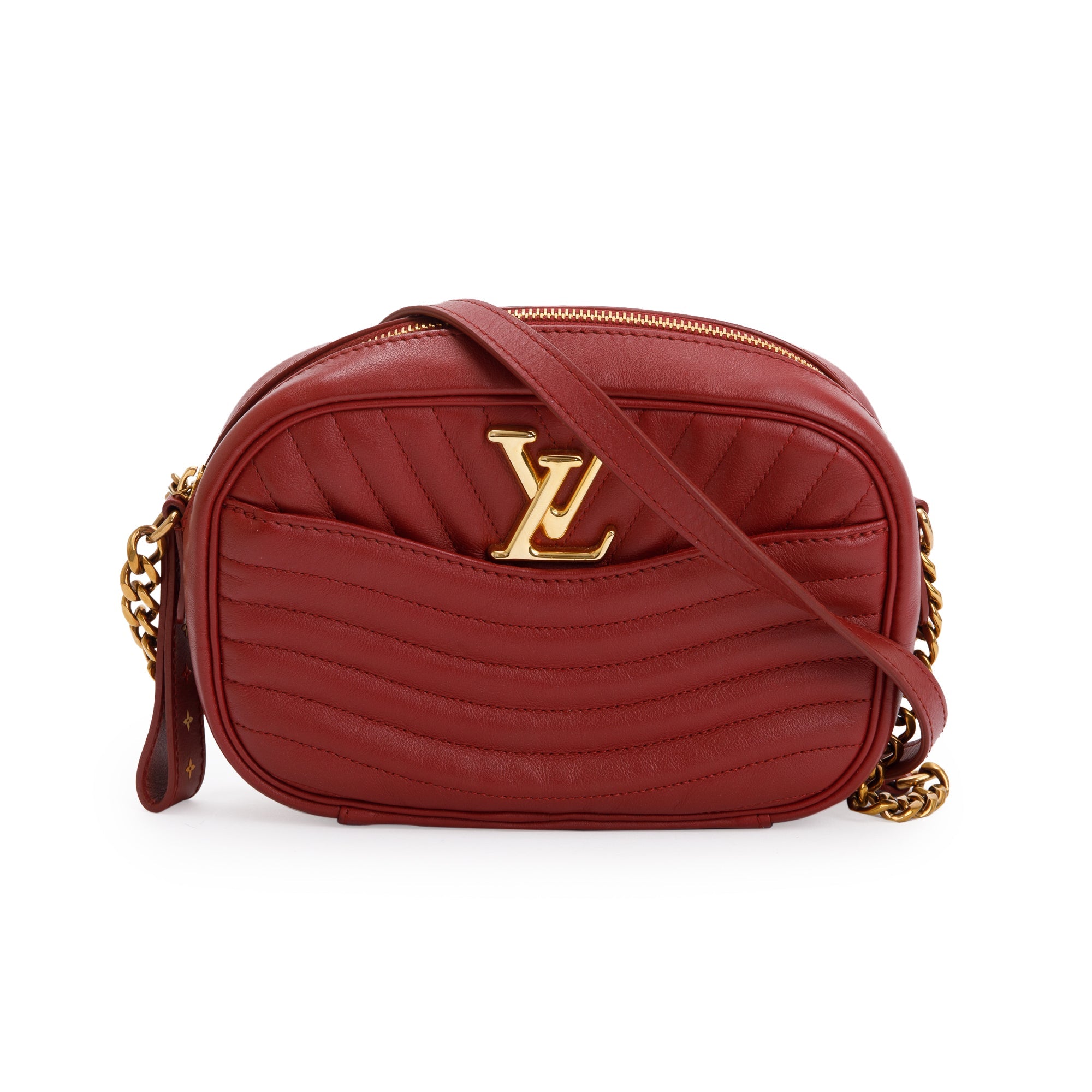 Louis Vuitton Red Calfskin Leather New Wave Camera Bag