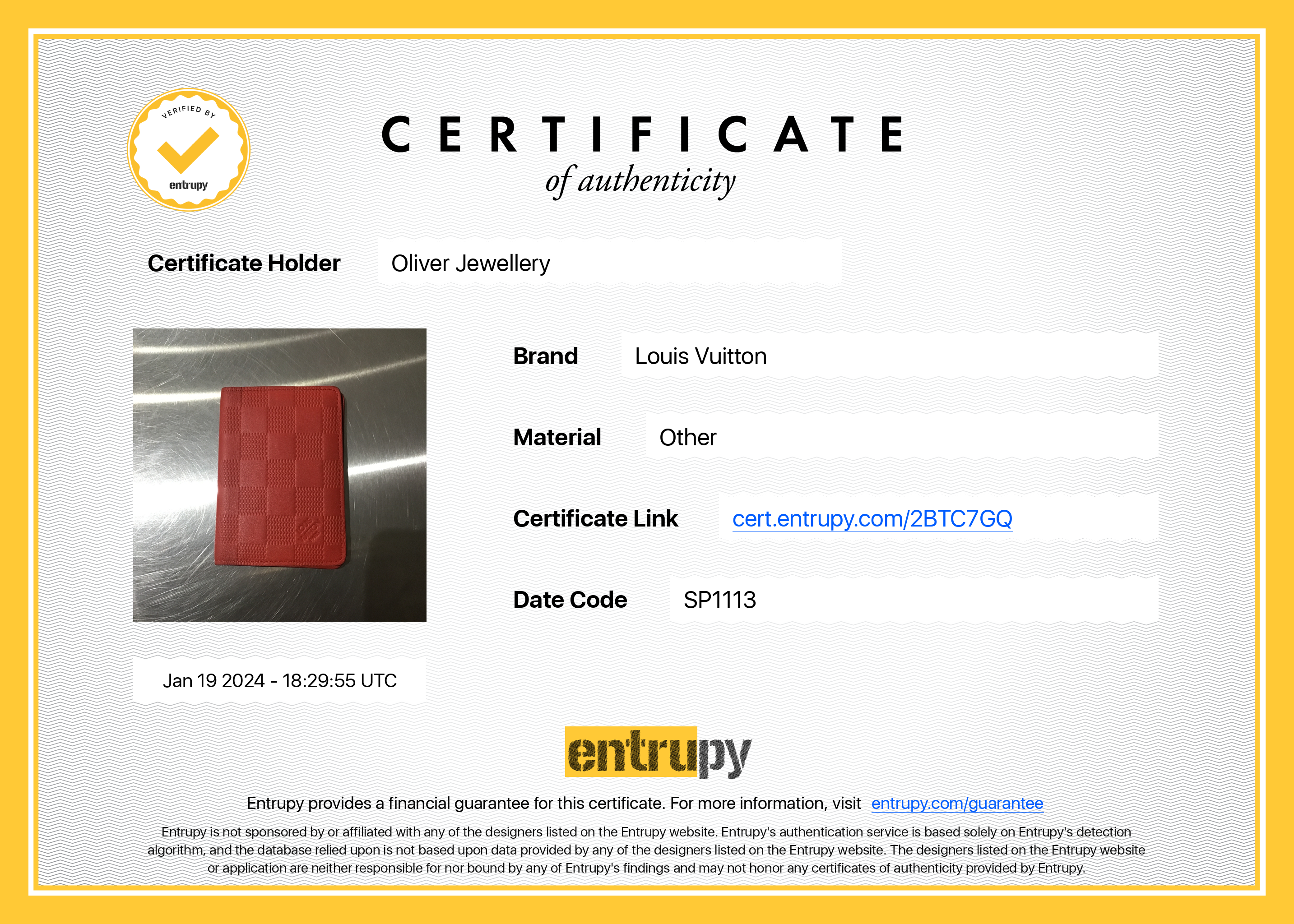 Louis Vuitton Red Damier Infini Leather Pocket Organizer