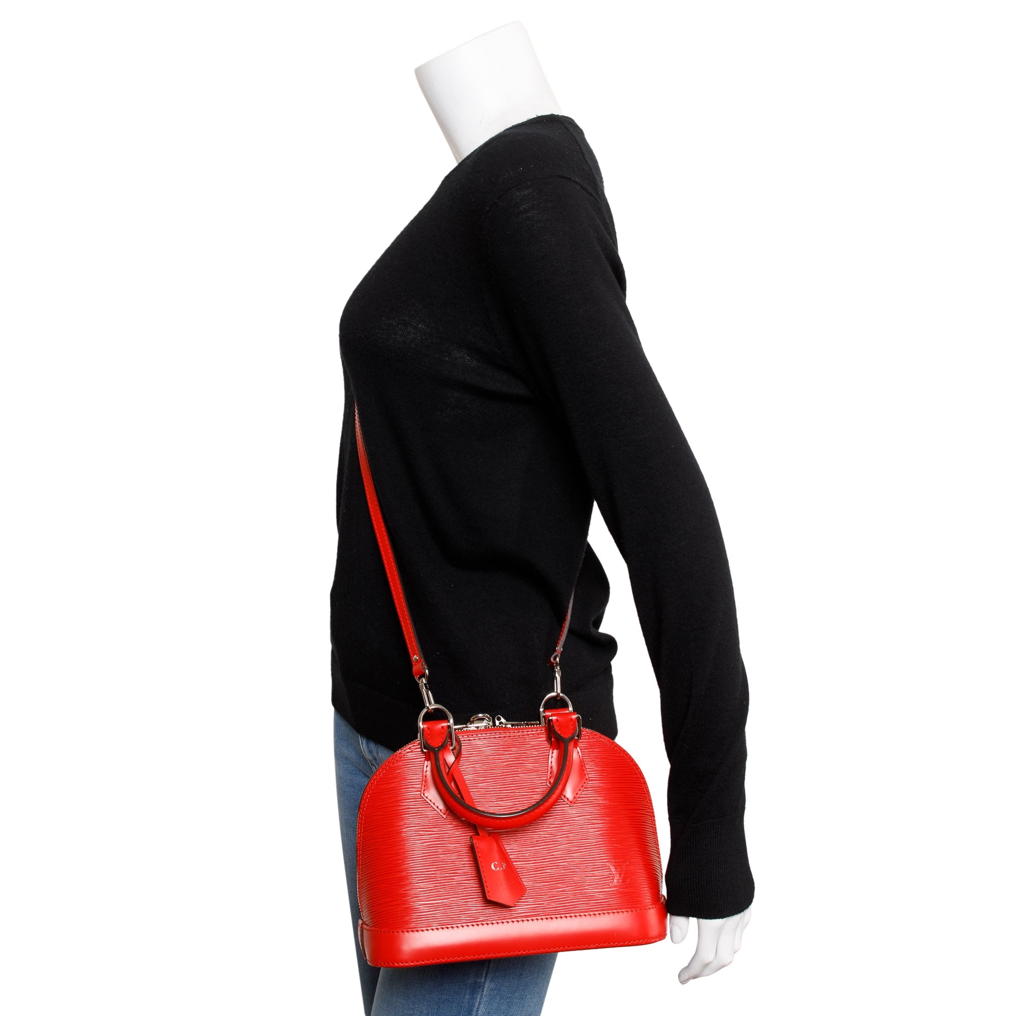 Louis Vuitton Red Epi Leather Alma BB w/ Strap