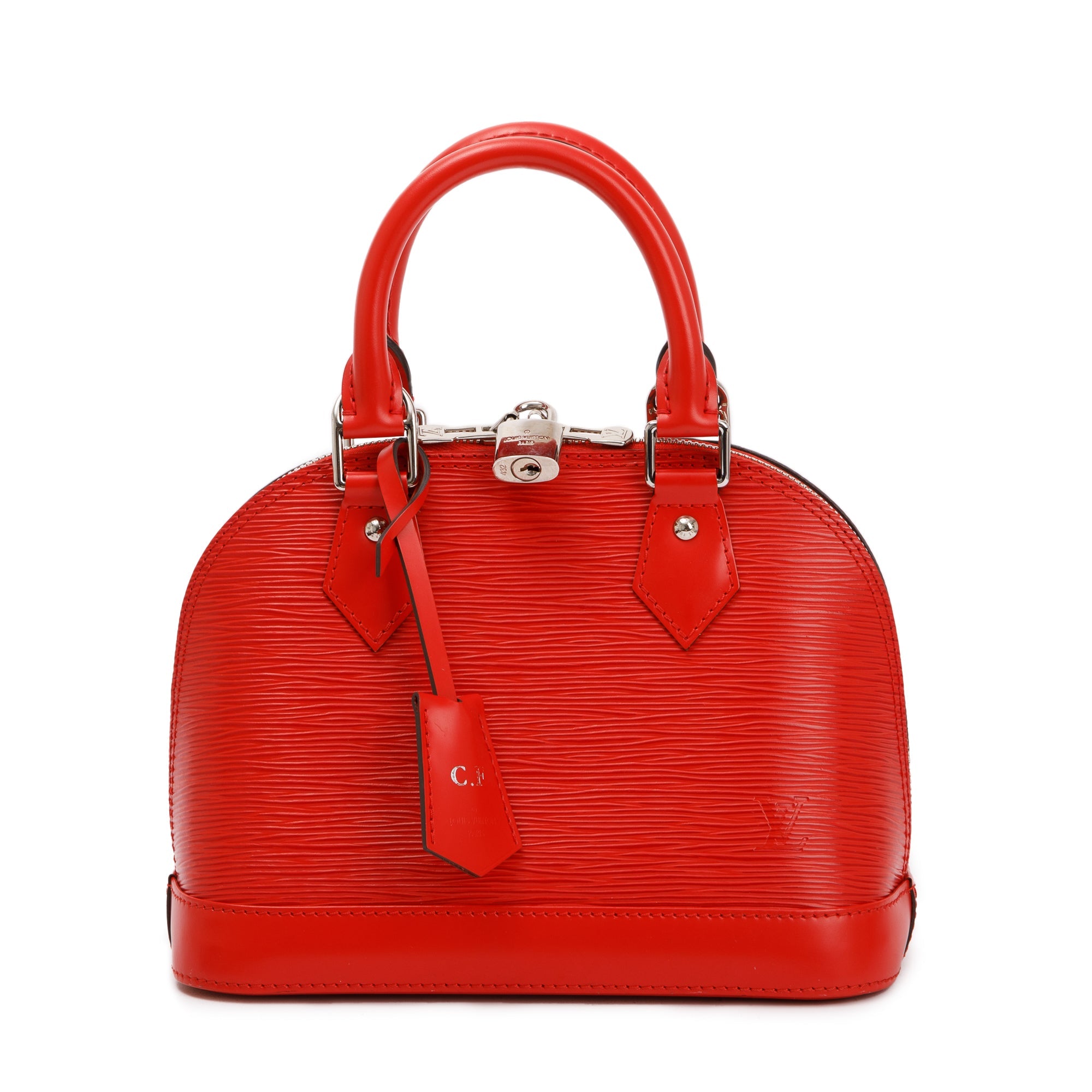 Louis Vuitton Red Epi Leather Alma BB w/ Strap