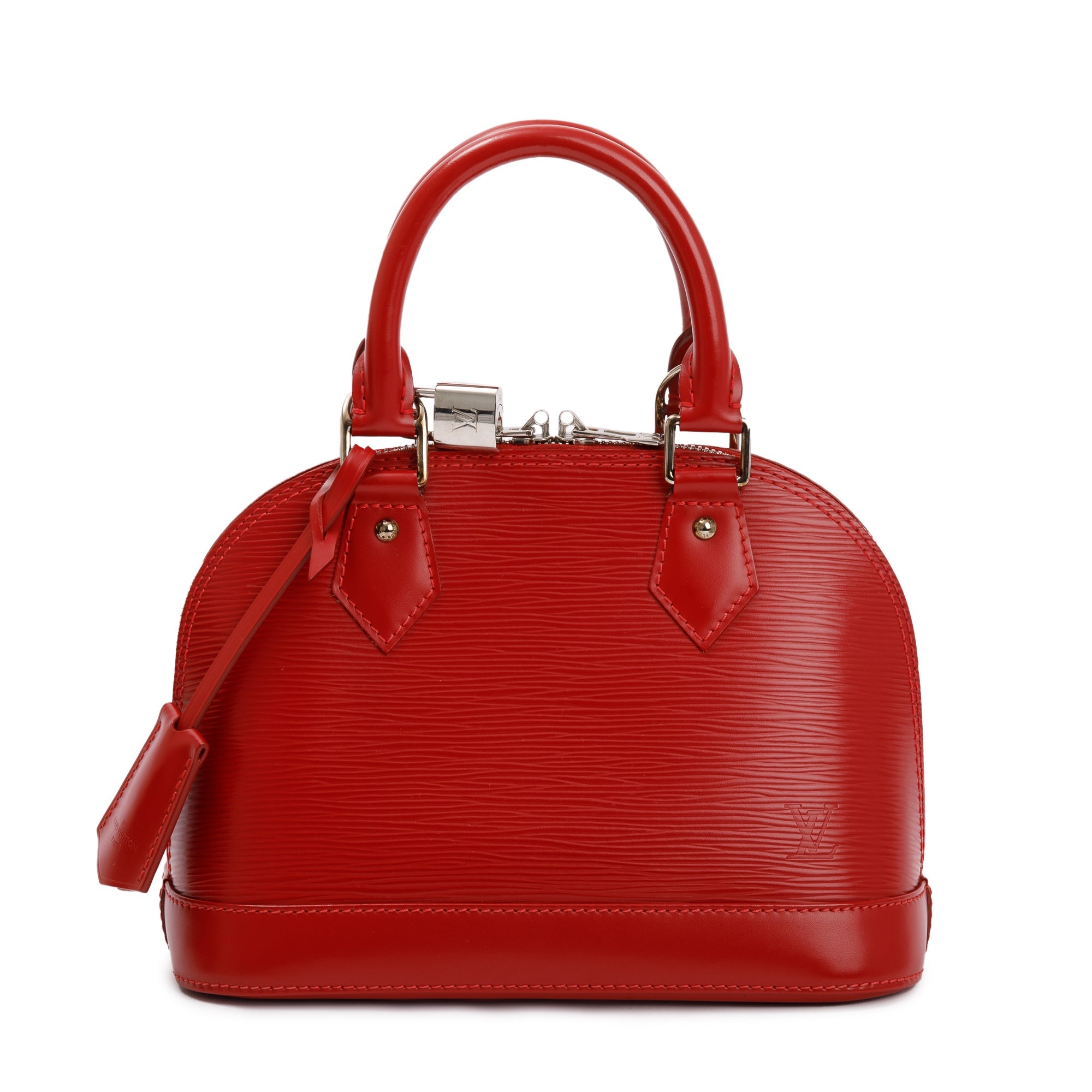 Louis Vuitton Red Epi Leather Alma BB w/ Strap & Receipt