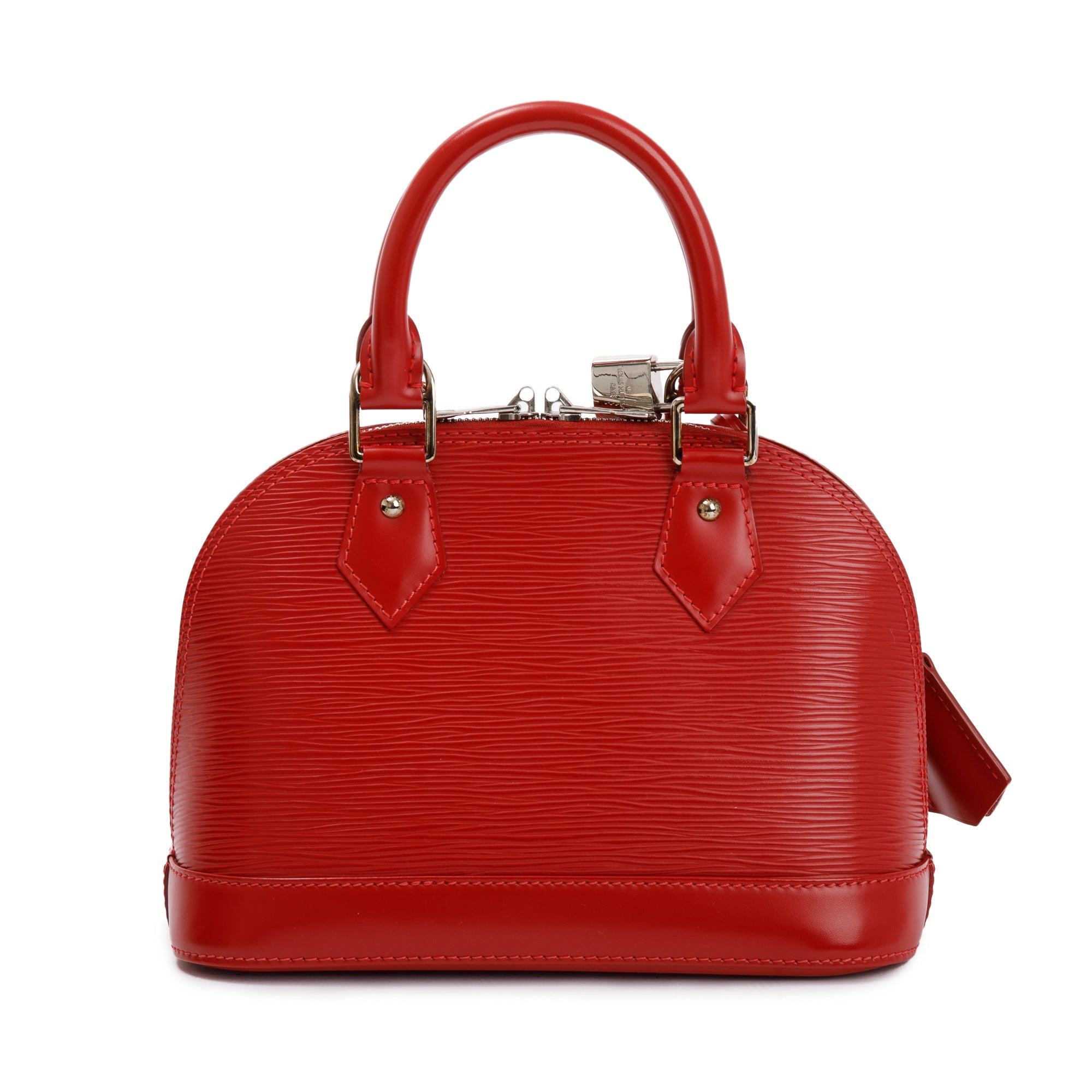 Louis Vuitton Red Epi Leather Alma BB w/ Strap & Receipt