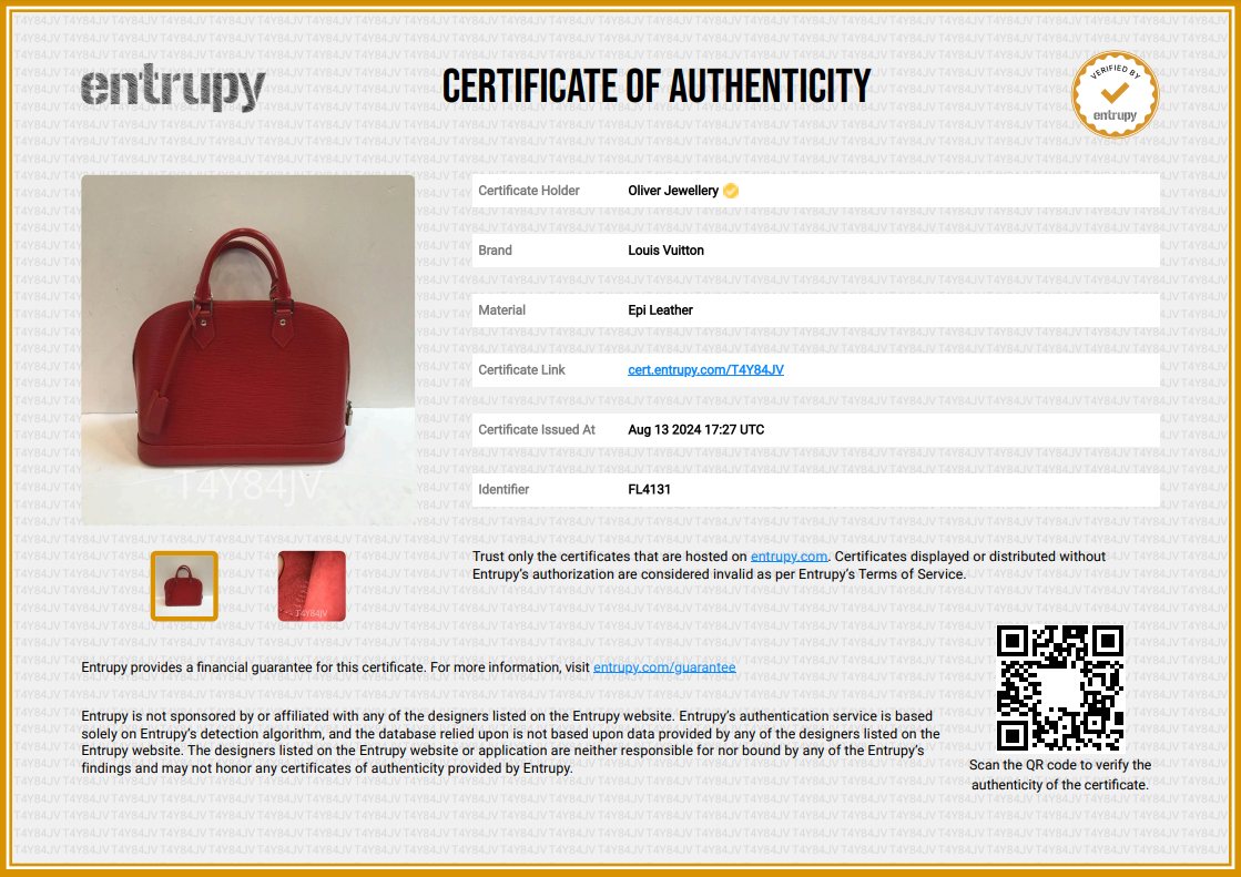 Louis Vuitton Red Epi Leather Alma PM