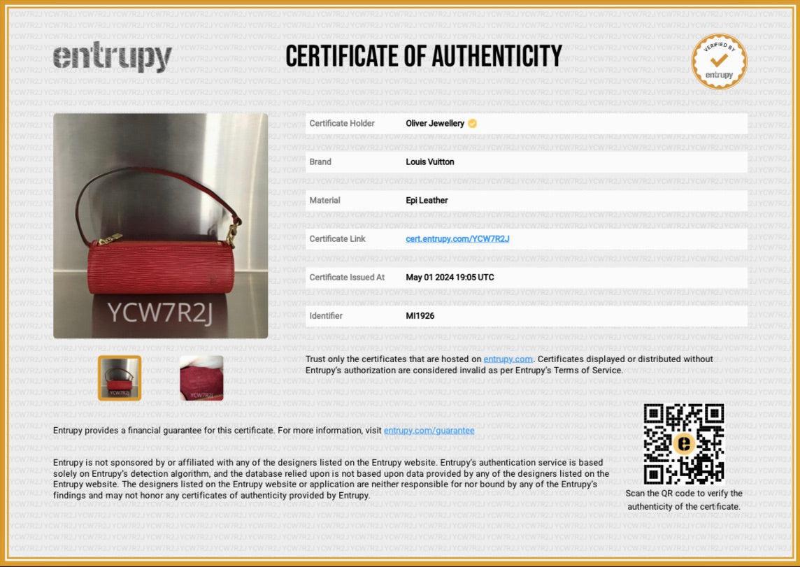 Louis Vuitton Red Epi Leather Mini Papillon Pochette