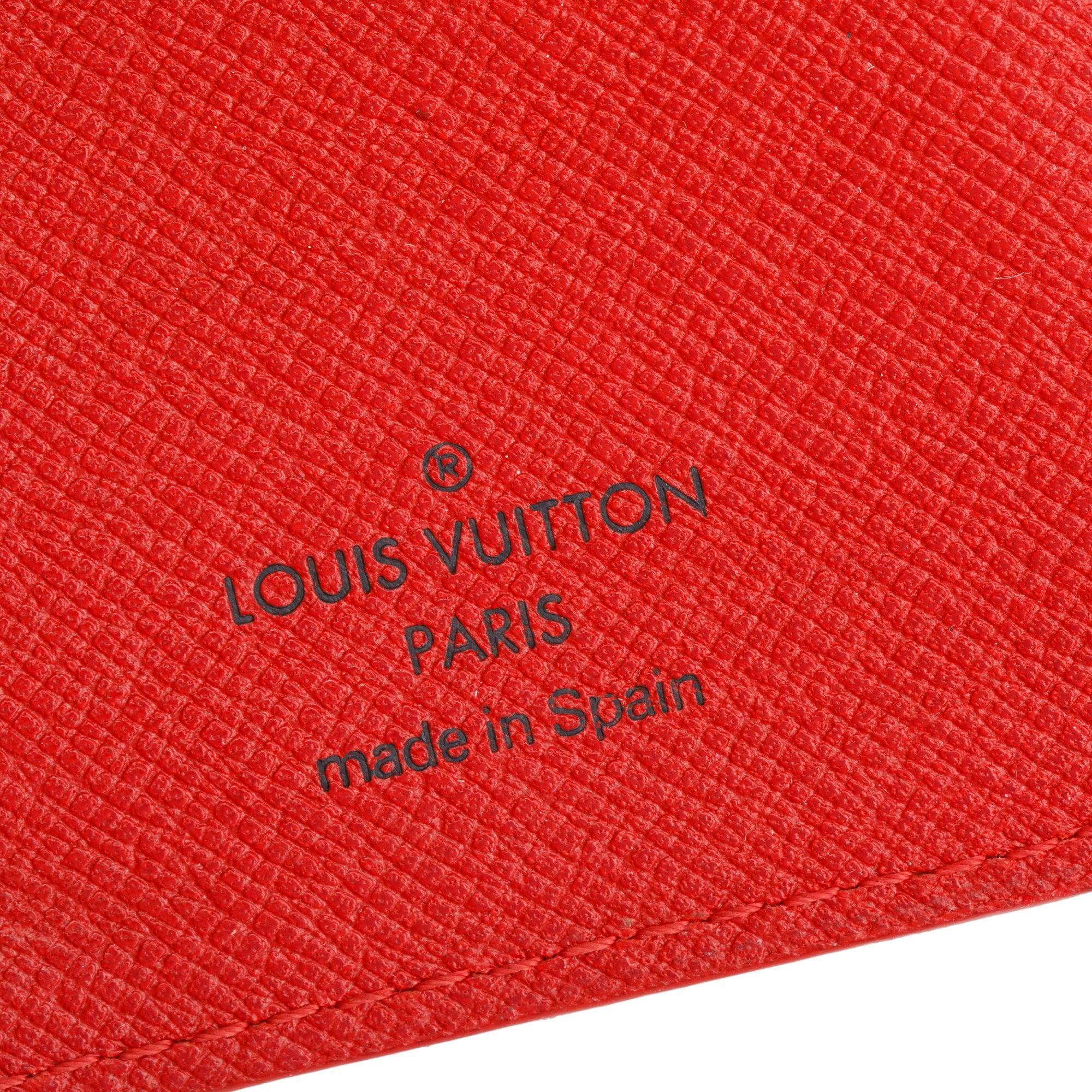 Louis Vuitton Red Epi Leather Small Ring Agenda Cover